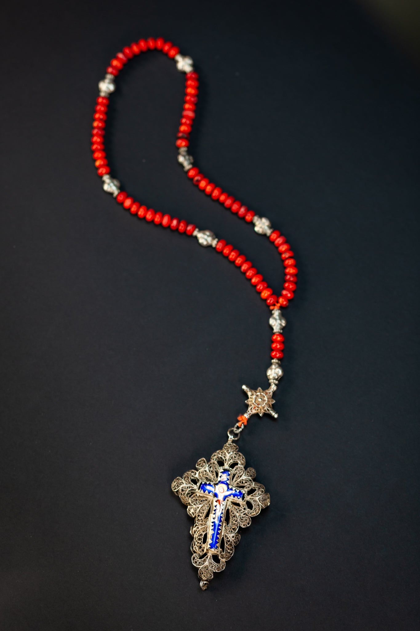 Rosary Antique | Solid Sterling Silver | 16”