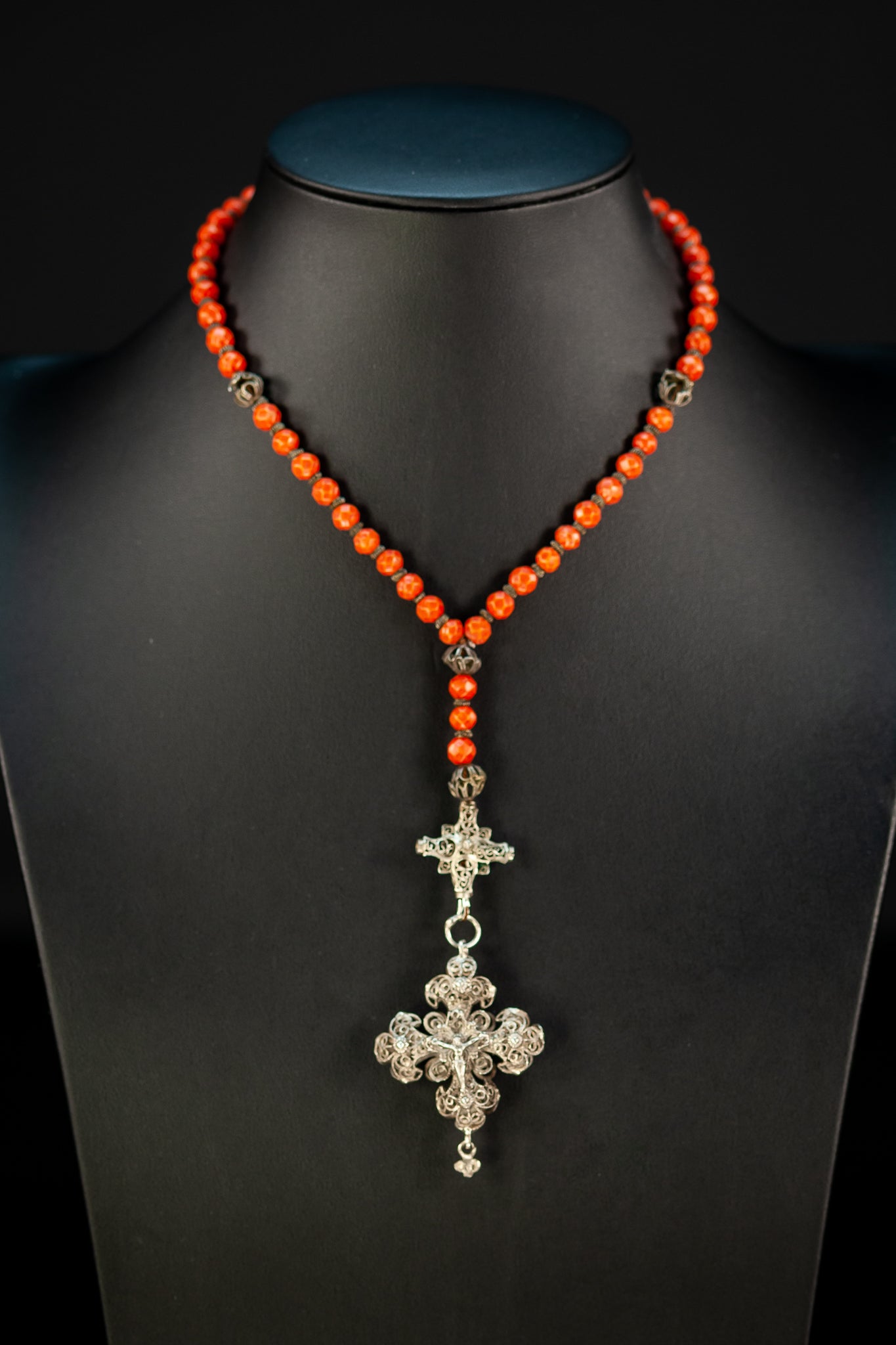  Rosary Antique | Solid Sterling Silver | 12”