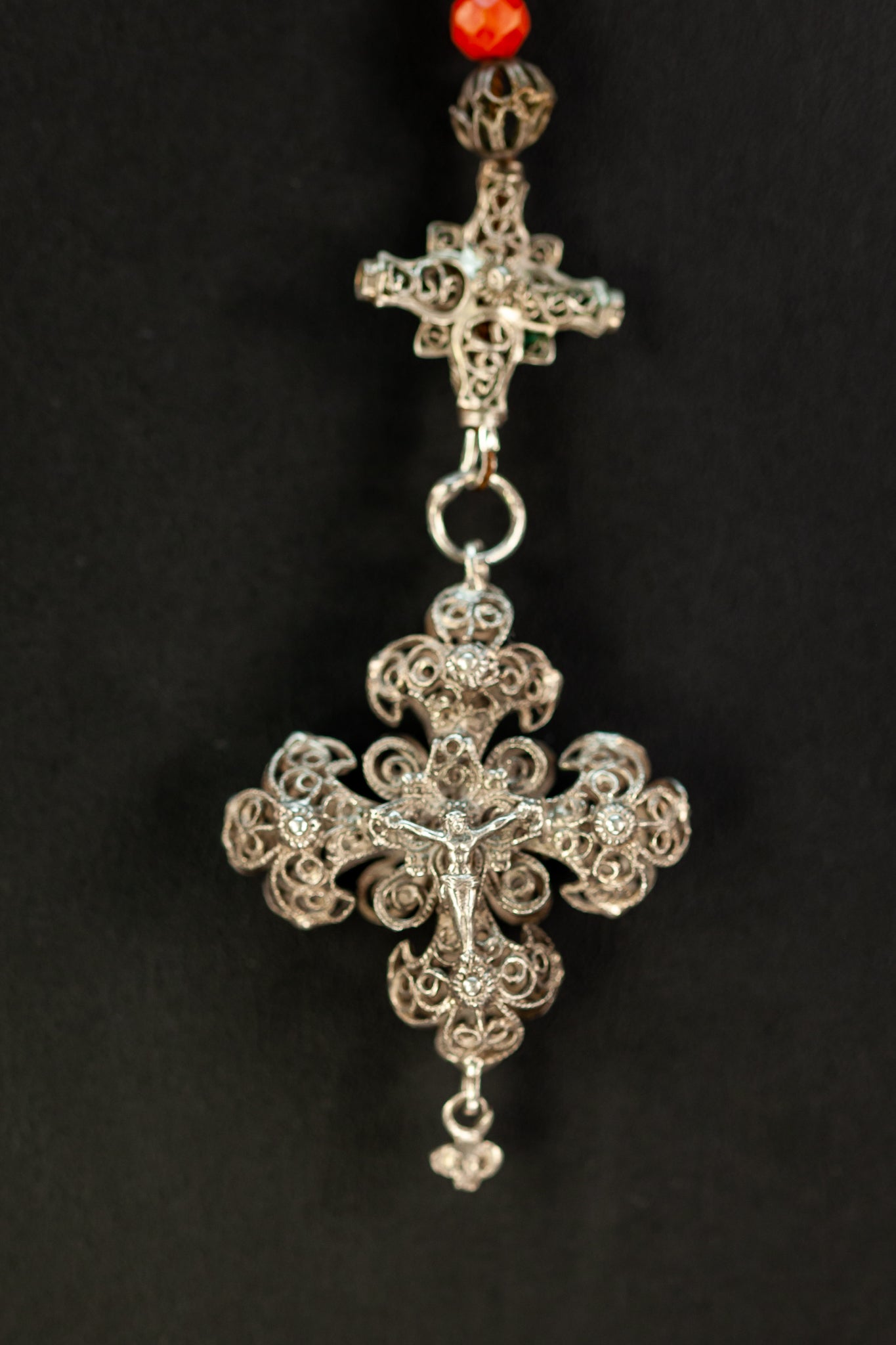 Rosary Antique | Solid Sterling Silver | 12”