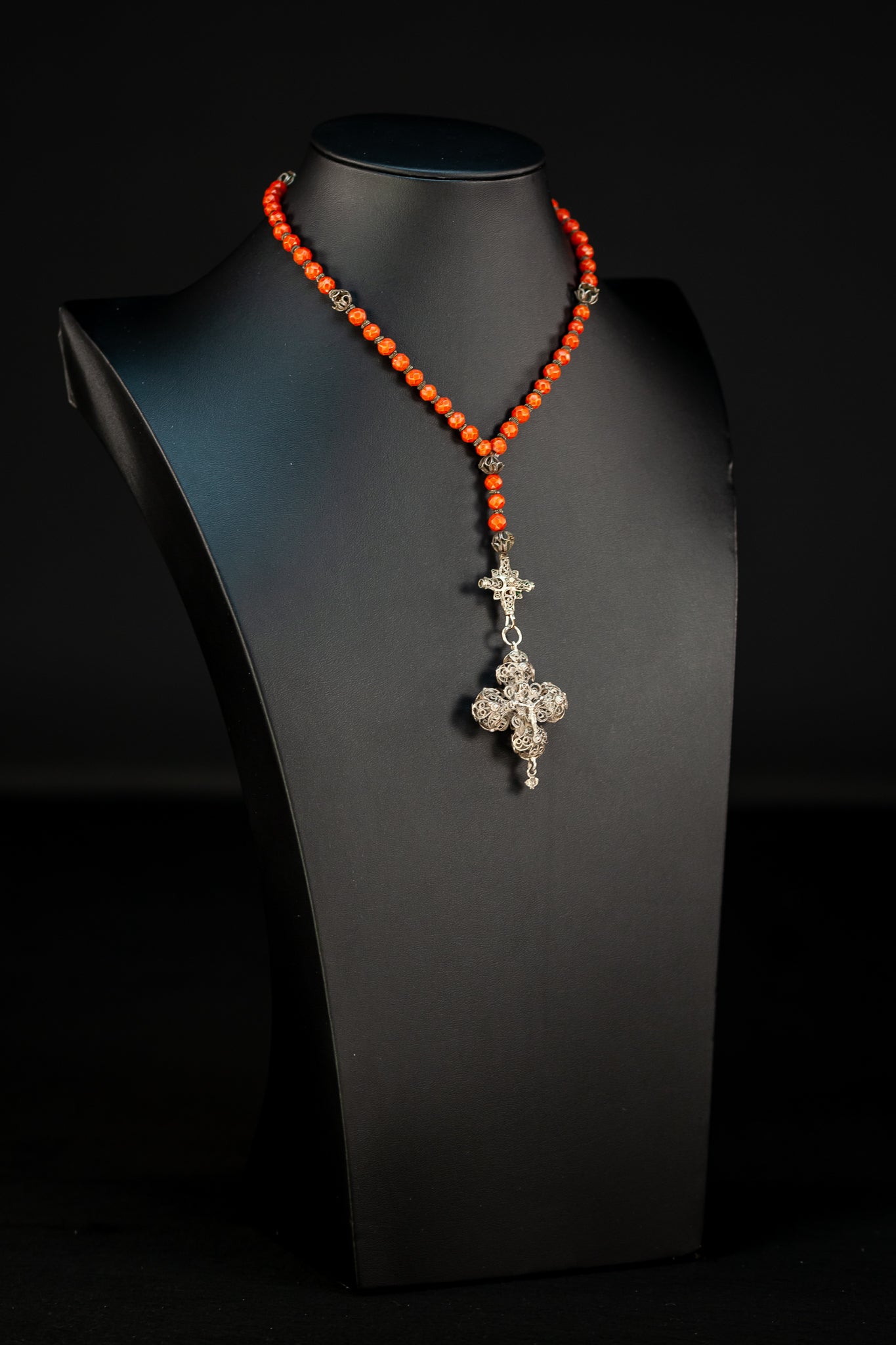 Rosary Antique | Solid Sterling Silver | 12”