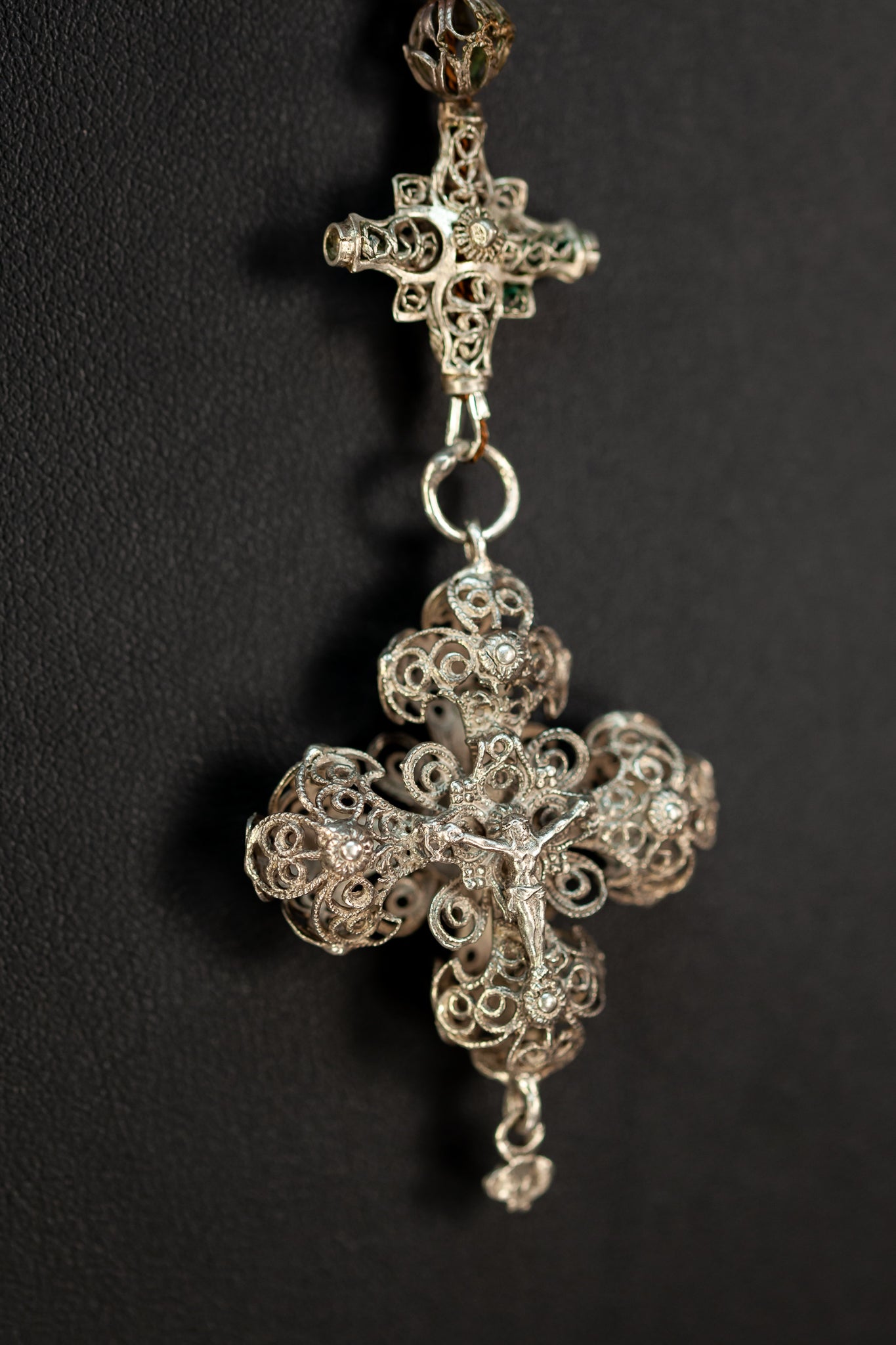Rosary Antique | Solid Sterling Silver | 12”