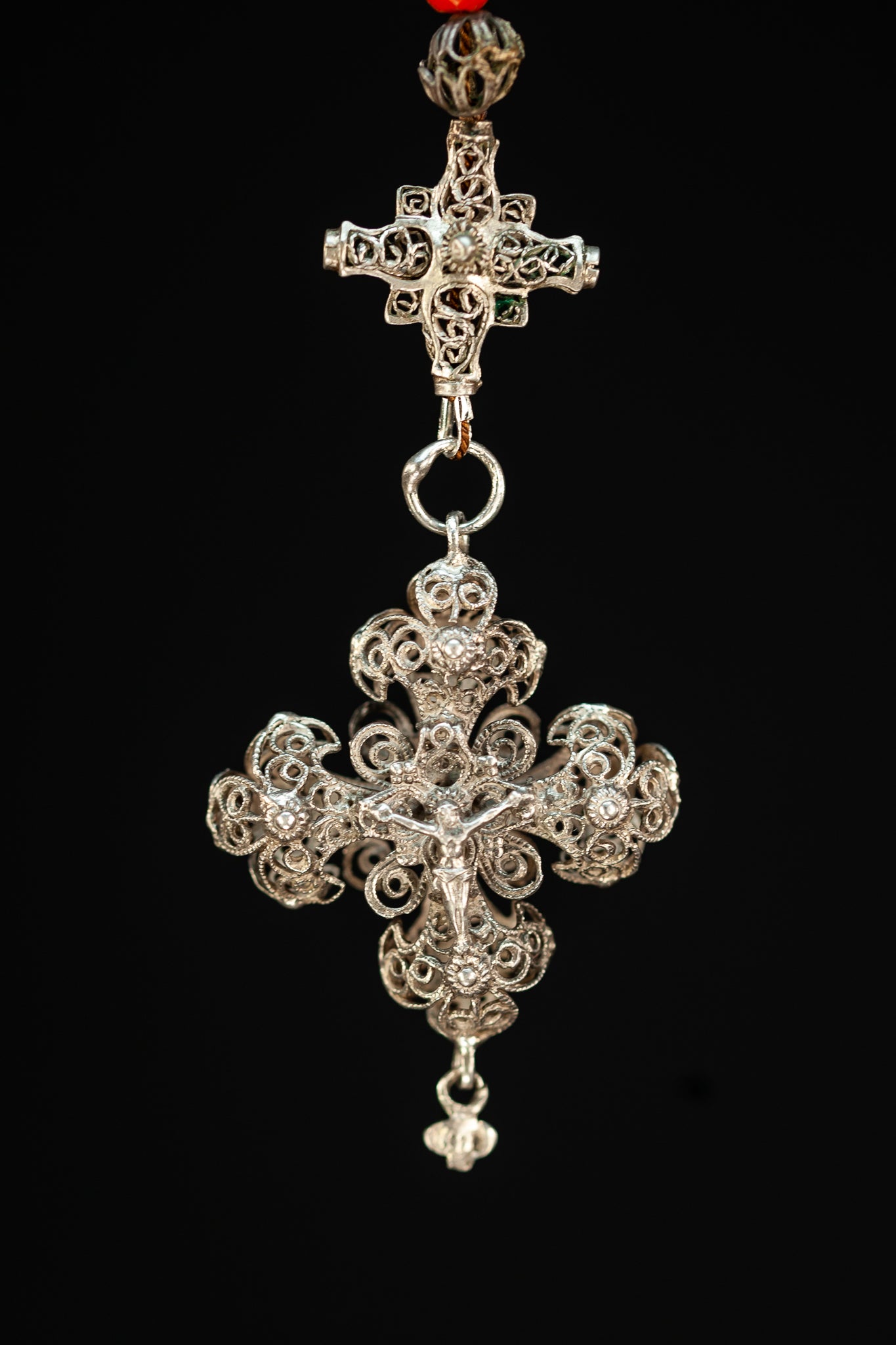 Rosary Antique | Solid Sterling Silver | 12”