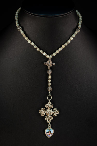  Rosary Antique | Solid Sterling Silver | 11.4”