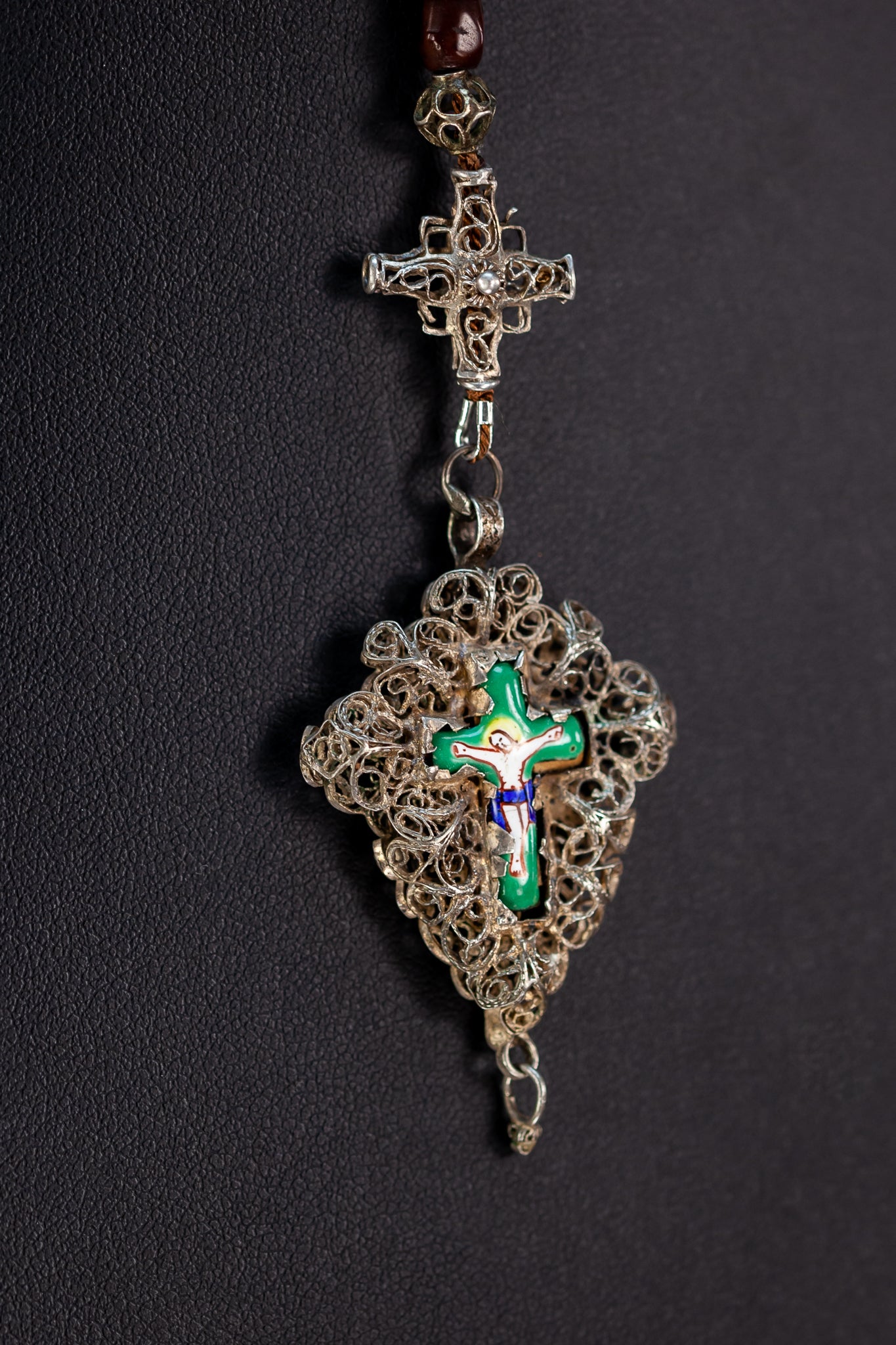 Rosary Antique | Solid Sterling Silver | 10.2”