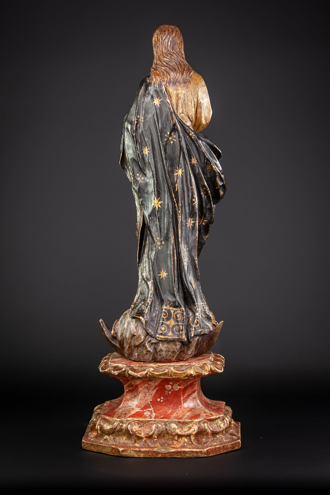 Virgin Mary Immaculate Conception 17th Century Wood 21"