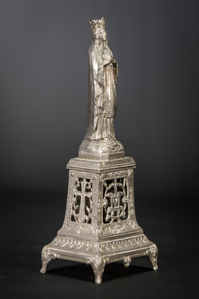 Our Lady of Lourdes Silvered Figurine