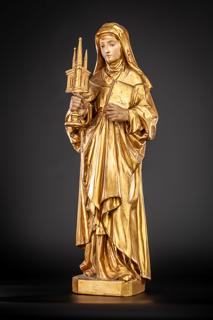 St Juliana of Liege Wood Sculpture 21"