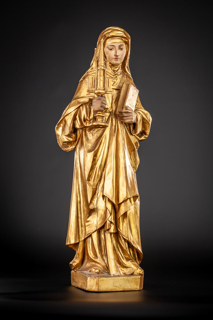 St Juliana of Liege Wood Sculpture 21"