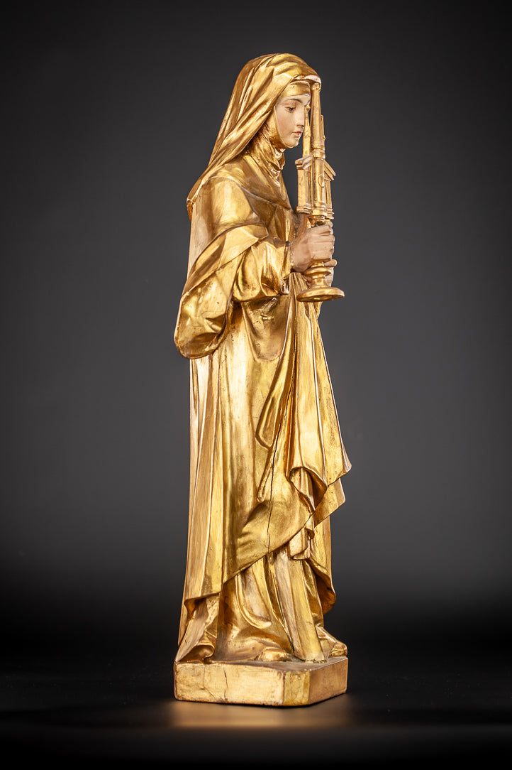 St Juliana of Liege Wood Sculpture 21"