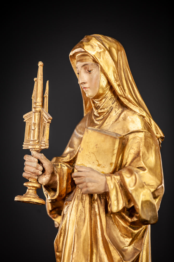 St Juliana of Liege Wood Sculpture 21"