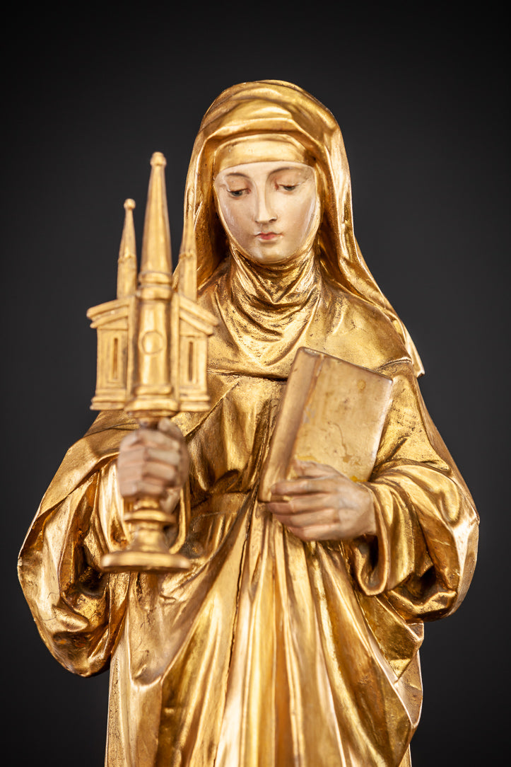 St Juliana of Liege Wood Sculpture 21"