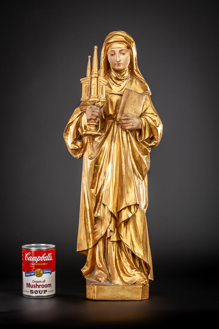 St Juliana of Liege Wood Sculpture 21"