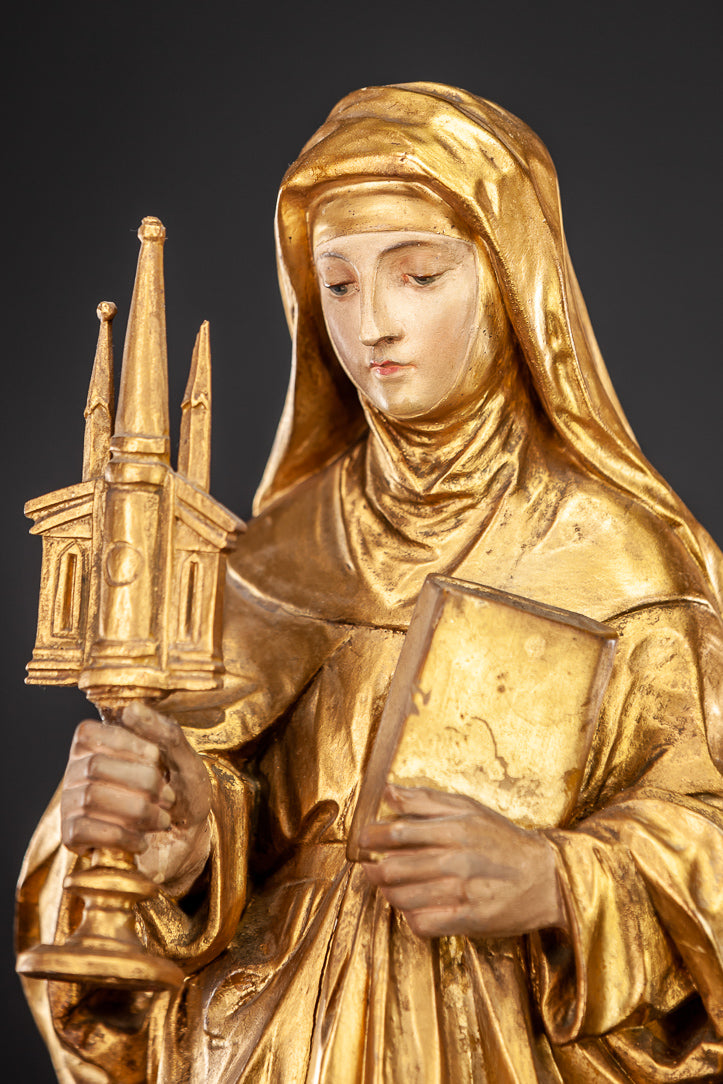 St Juliana of Liege Wood Sculpture 21"