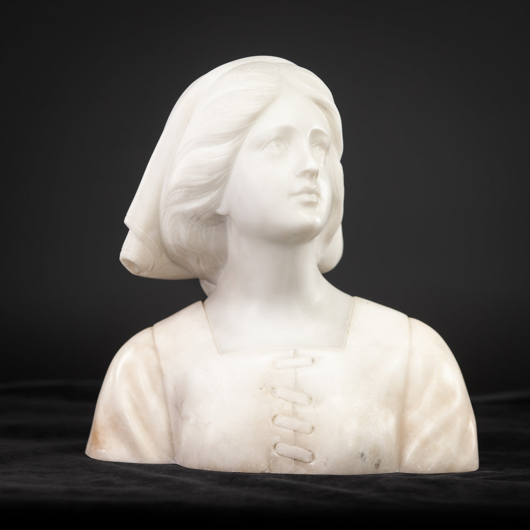 Copy of Joan of Arc Alabaster Marble Carved Statue 22"