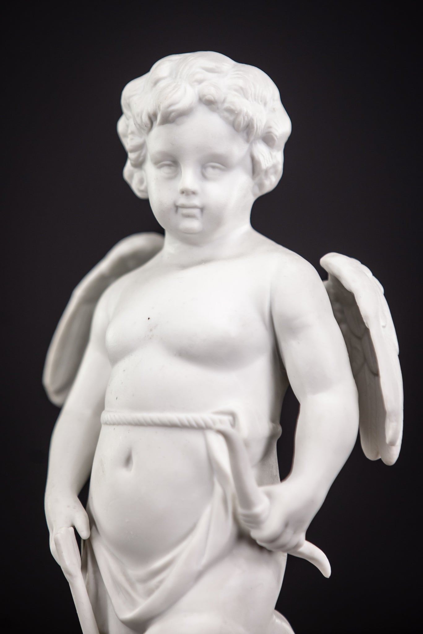 Cupid Porcelain Antique Sculpture | 12,2"