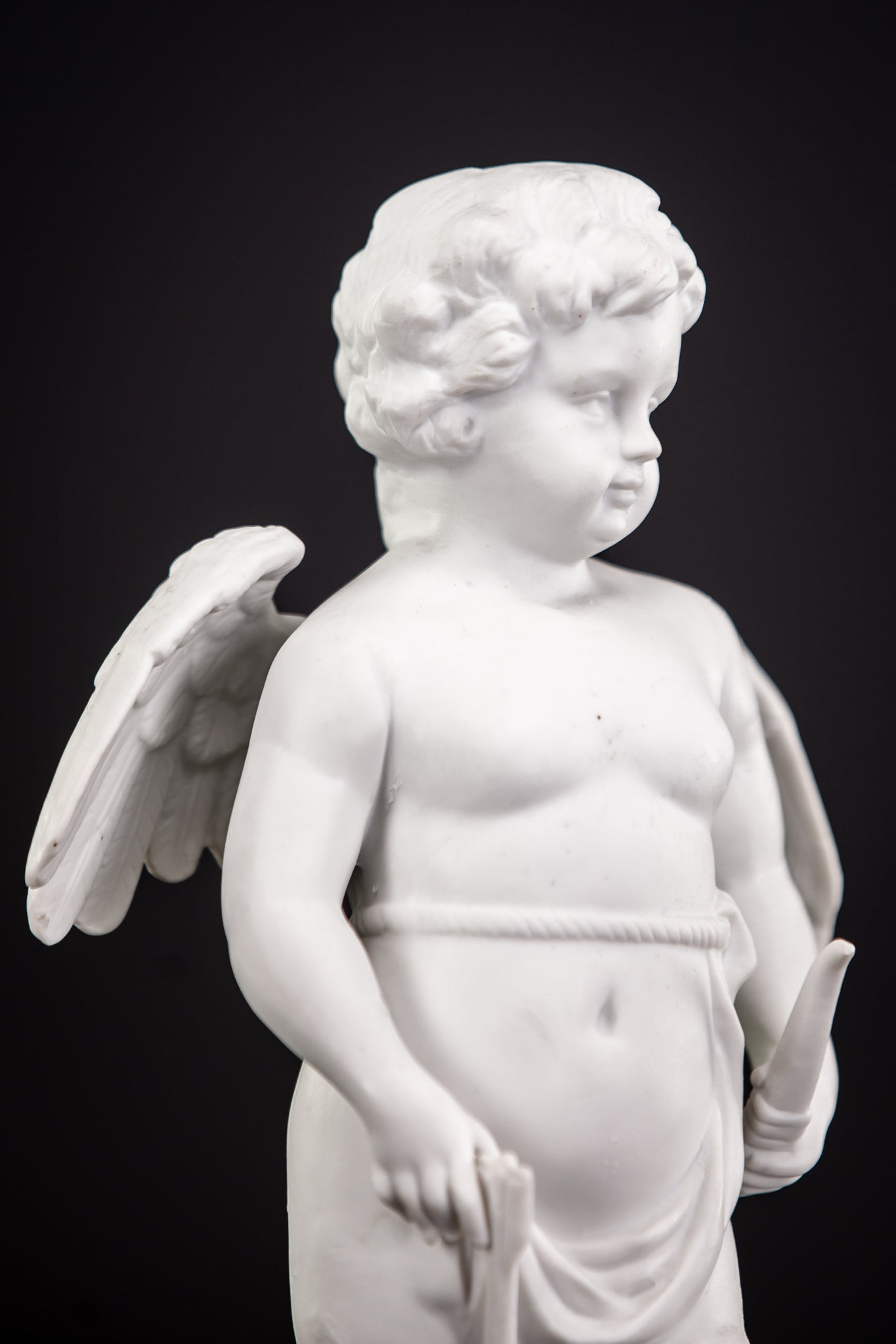 Cupid Porcelain Antique Sculpture | 12,2"