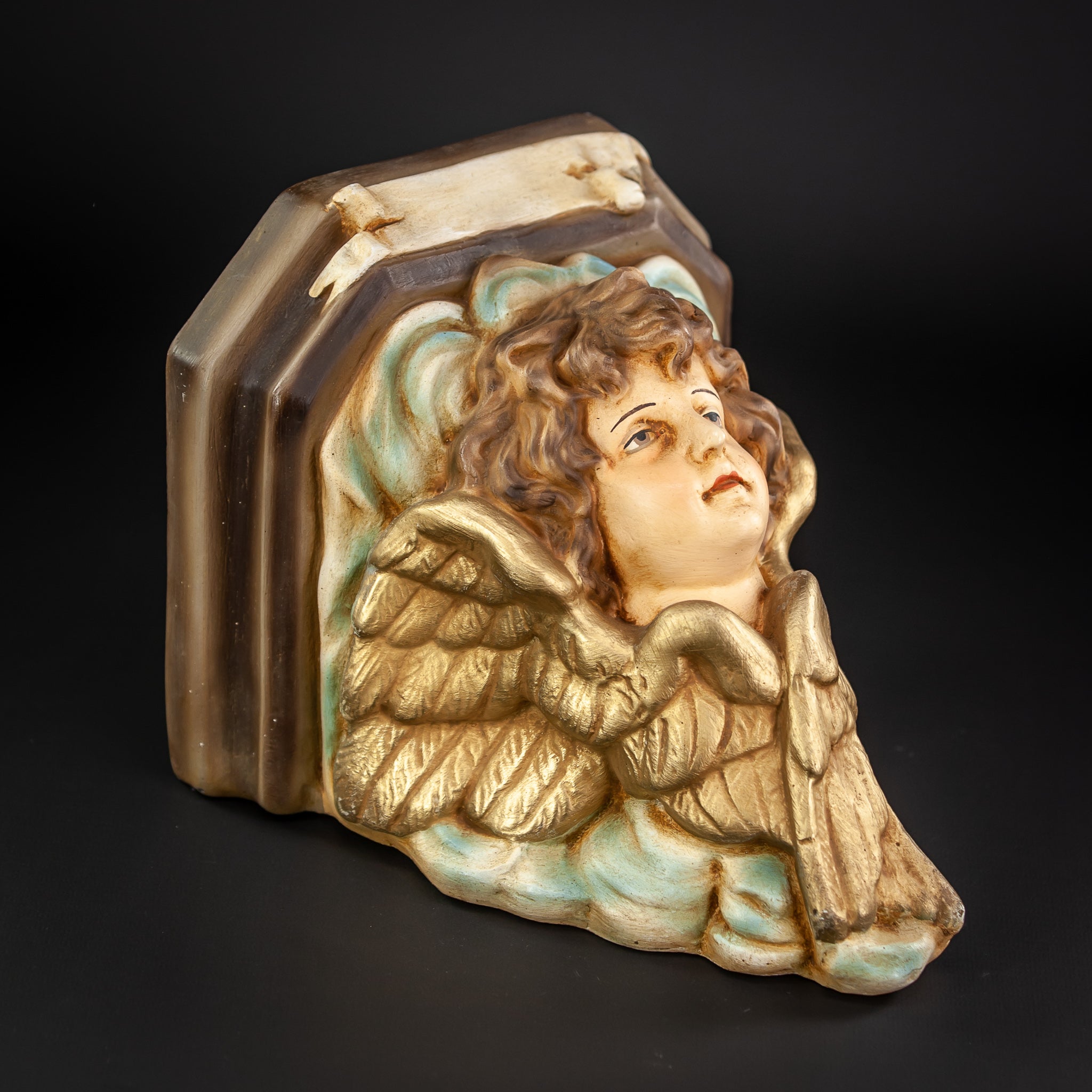 Angel Wall Shelf Plaster Vintage Corbel Figure 2