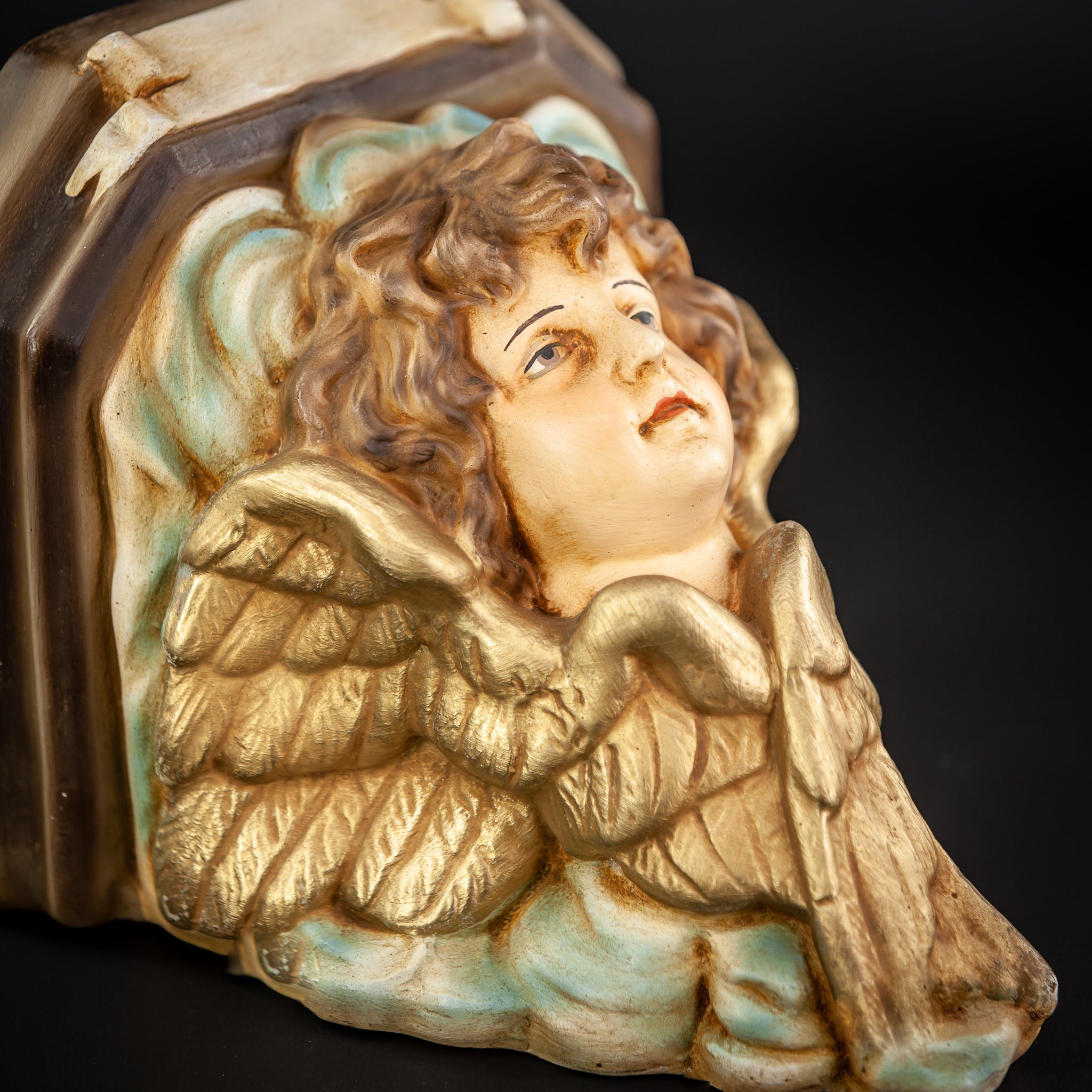 Angel Wall Shelf Plaster Vintage Corbel Figure 2