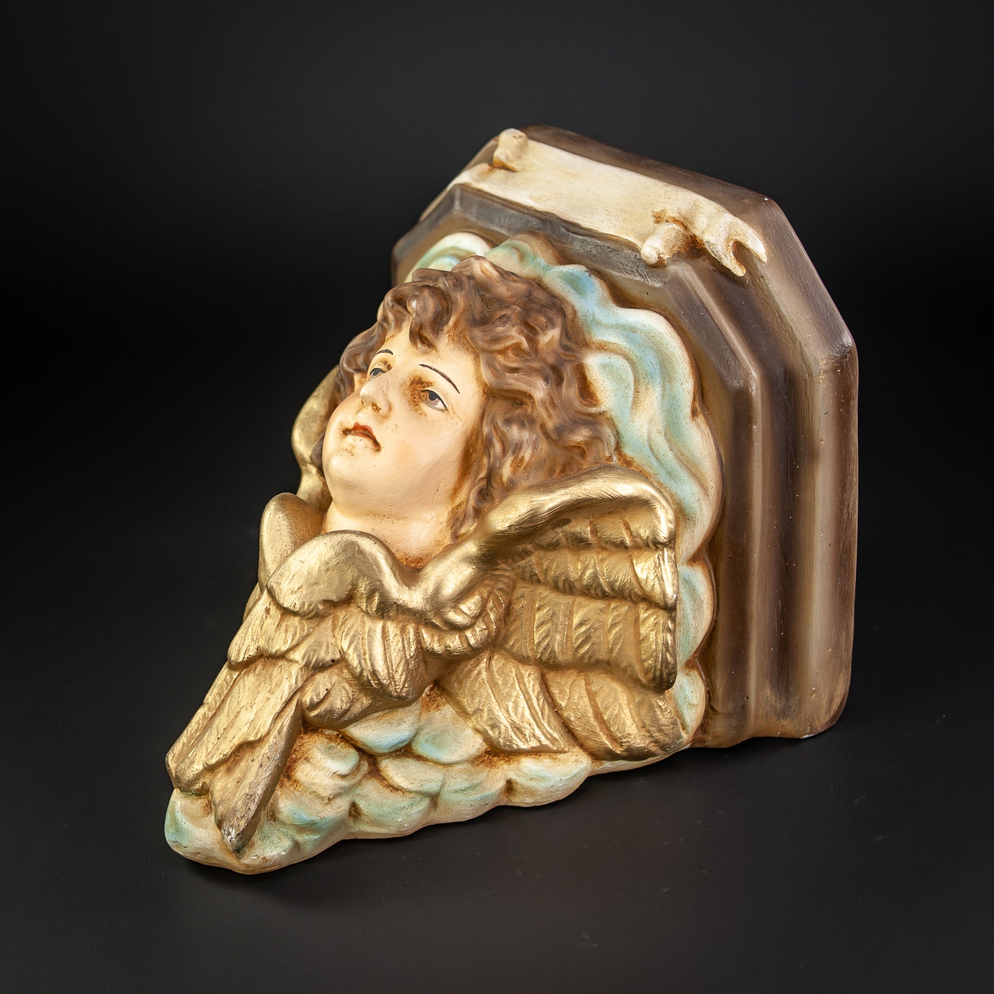 Angel Wall Shelf Plaster Vintage Corbel Figure 2