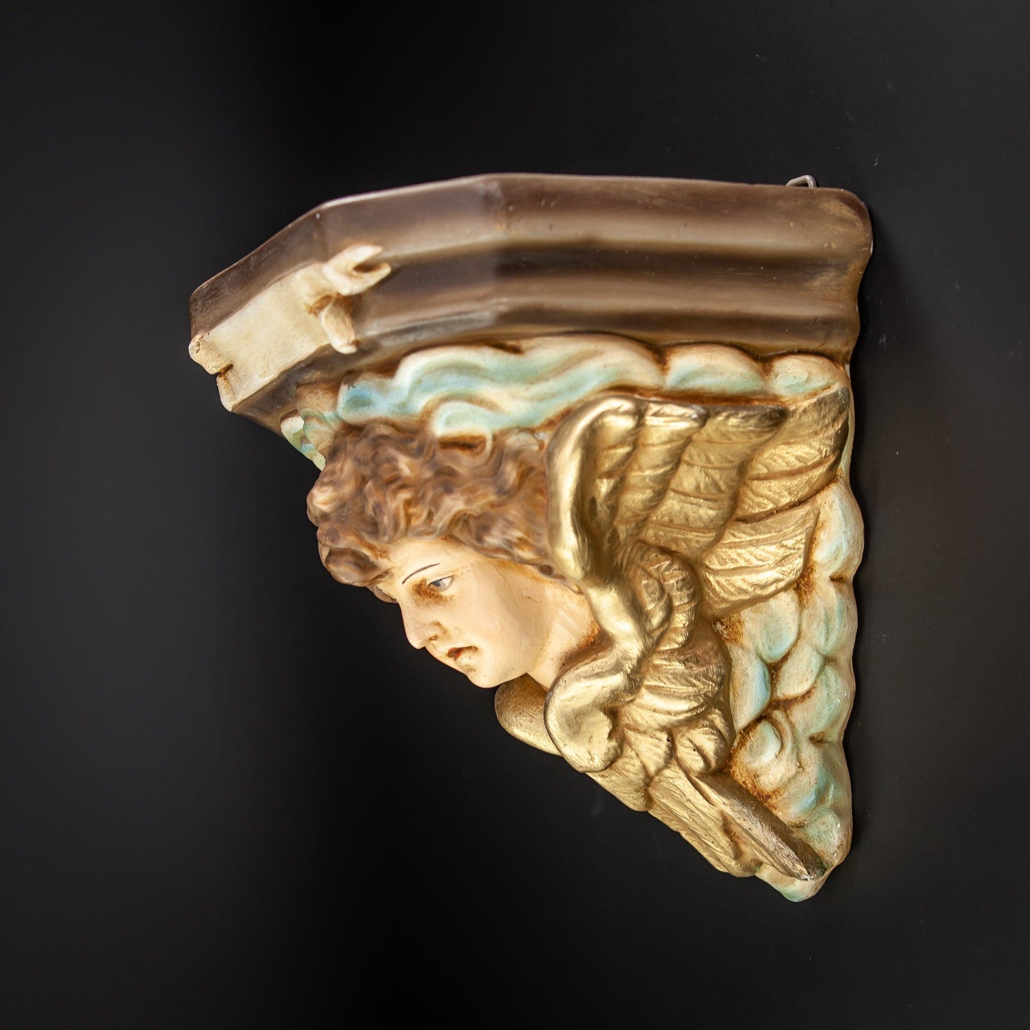 Angel Wall Shelf Plaster Vintage Corbel Figure 2