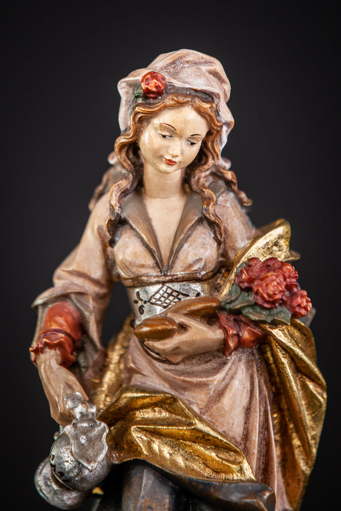 St Elizabeth of Hungary Wood Sculpture 8”