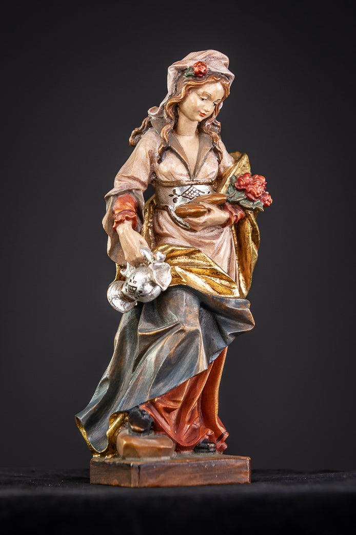 St Elizabeth of Hungary Wood Sculpture 8”