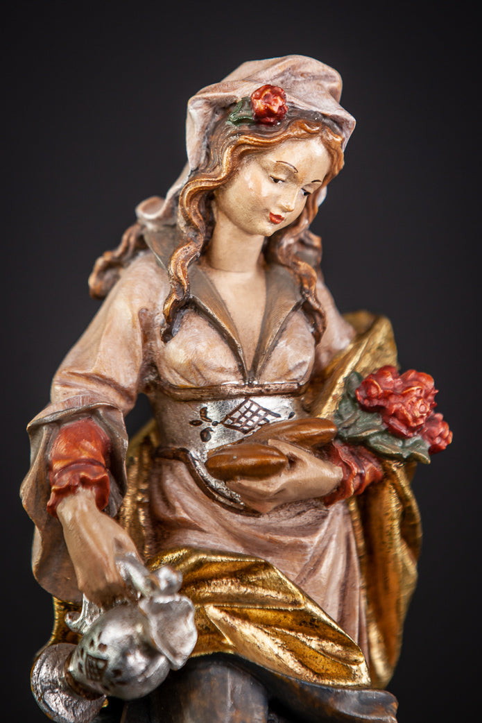 St Elizabeth of Hungary Wood Sculpture 8”