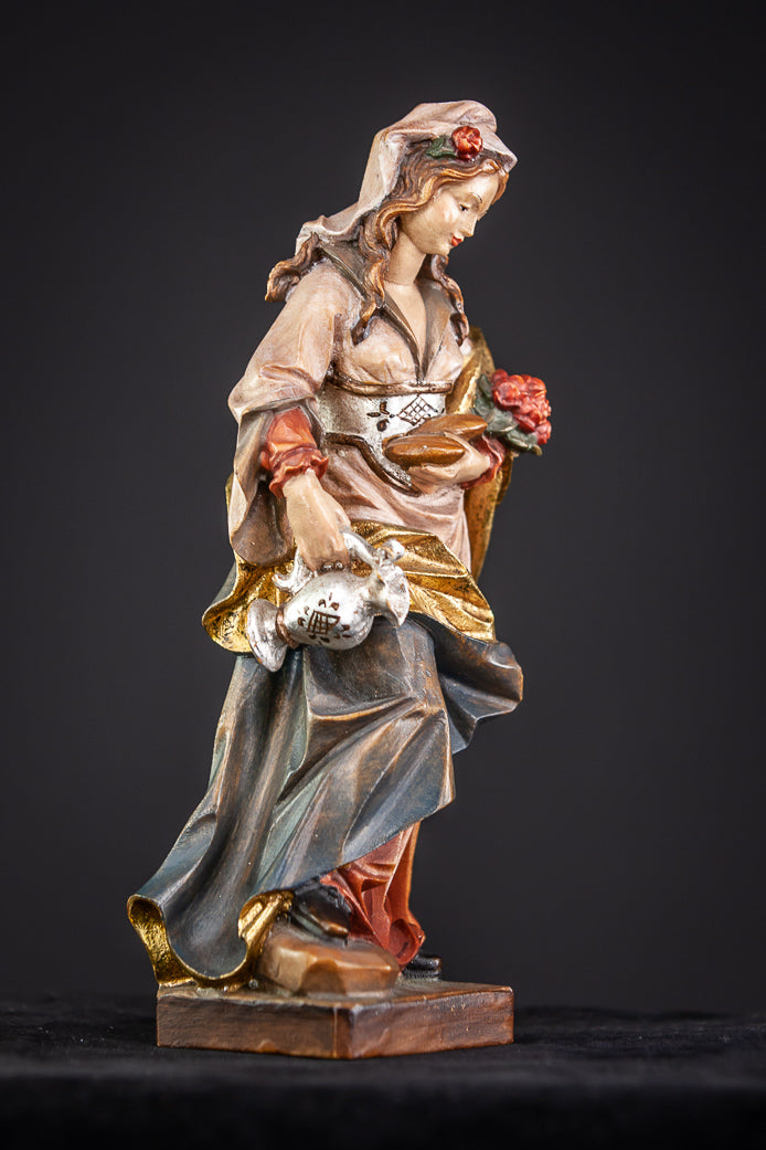 St Elizabeth of Hungary Wood Sculpture 8”