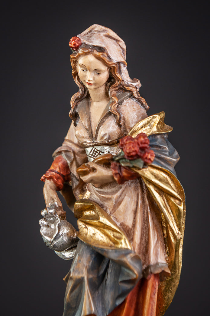 St Elizabeth of Hungary Wood Sculpture 8”