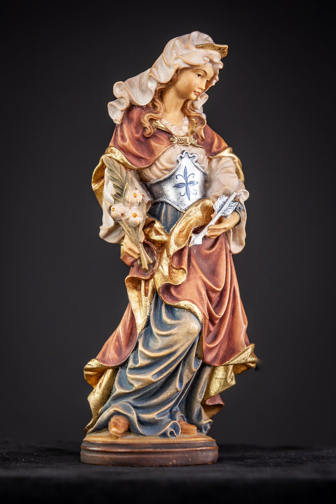 St Ursula Wooden Figure 8.3"