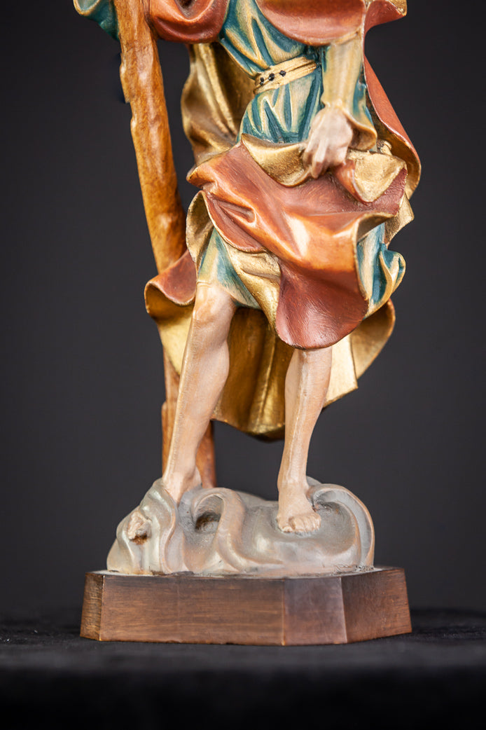 St Christopher Child Jesus Wooden Statue 8.5”