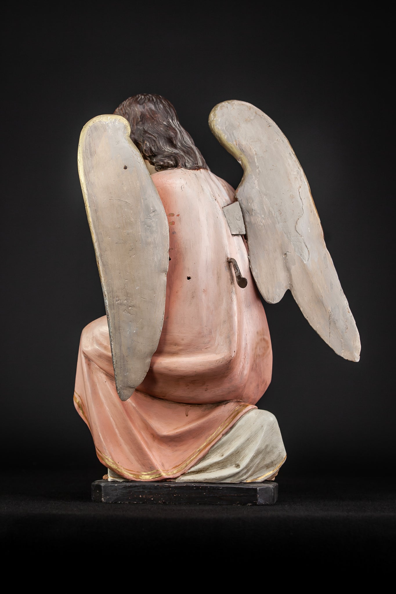 Pair of Antique Wooden Altar Angels | 18.3"