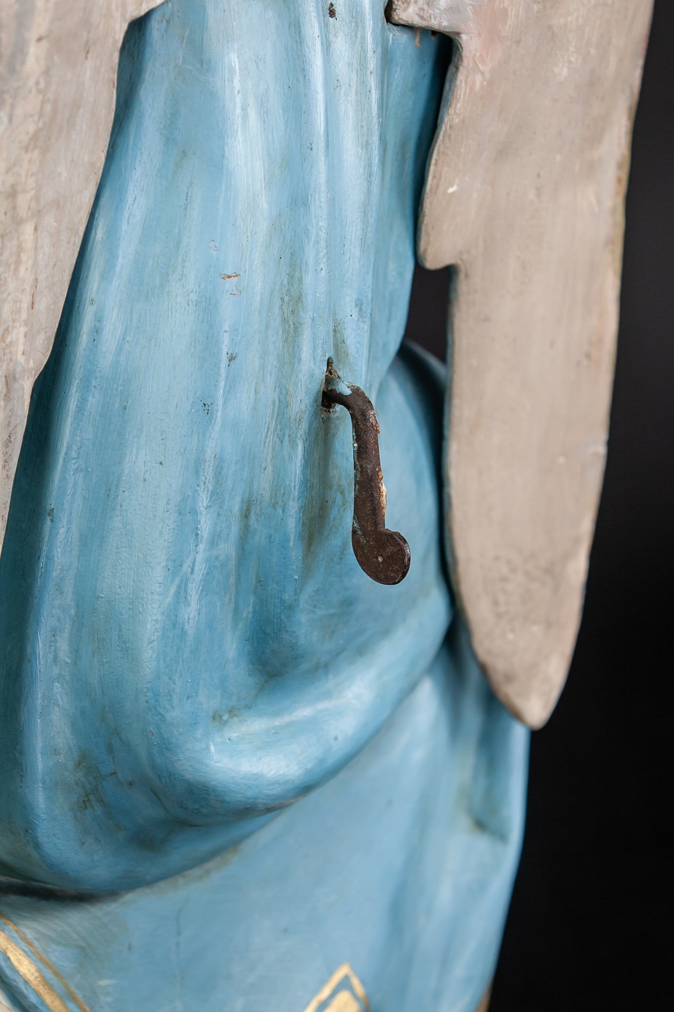 Pair of Antique Wooden Altar Angels | 18.3"