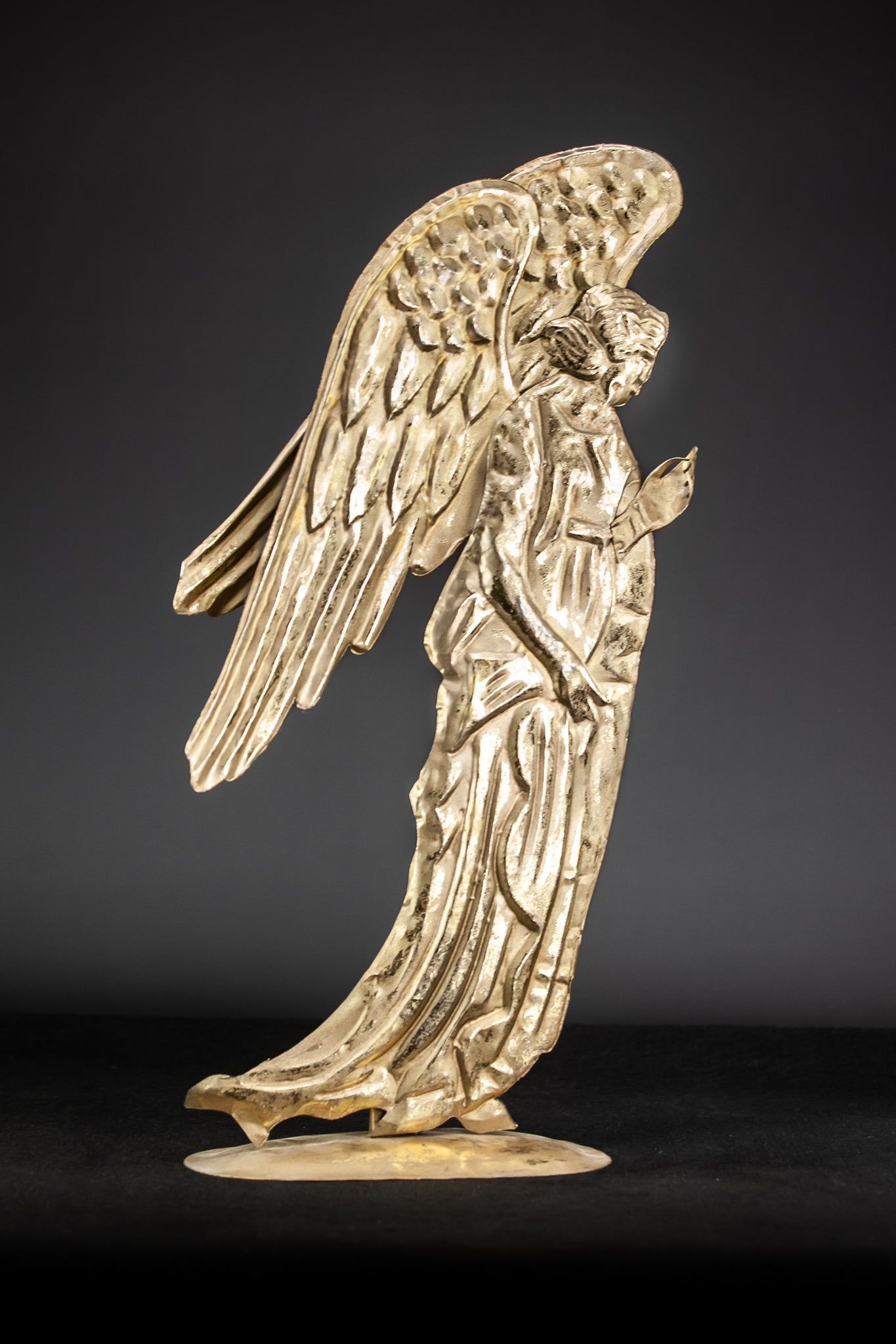 Archangel Gabriel Brass French Repousse Statue 22.2"