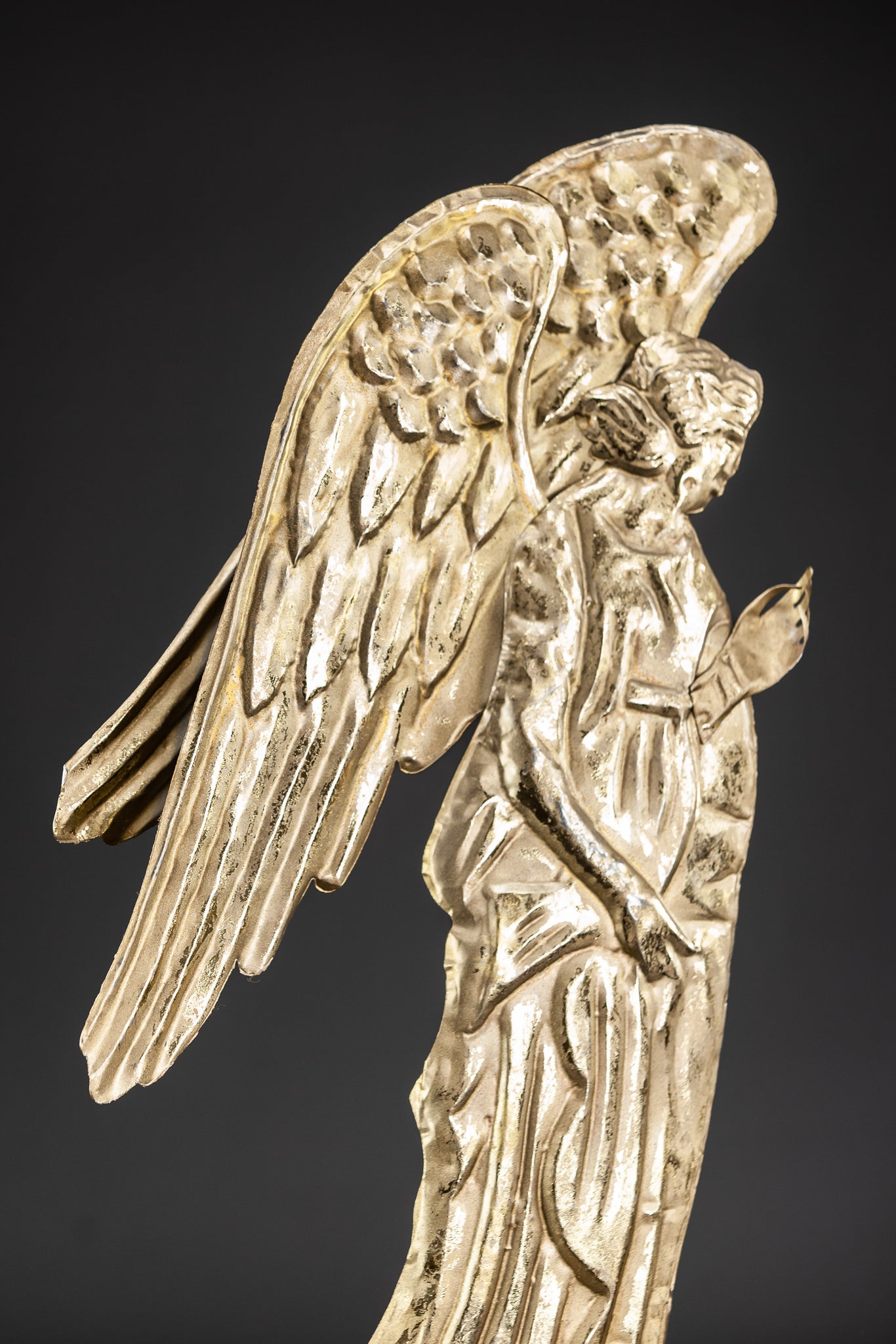 Archangel Gabriel Brass French Repousse Statue 22.2"