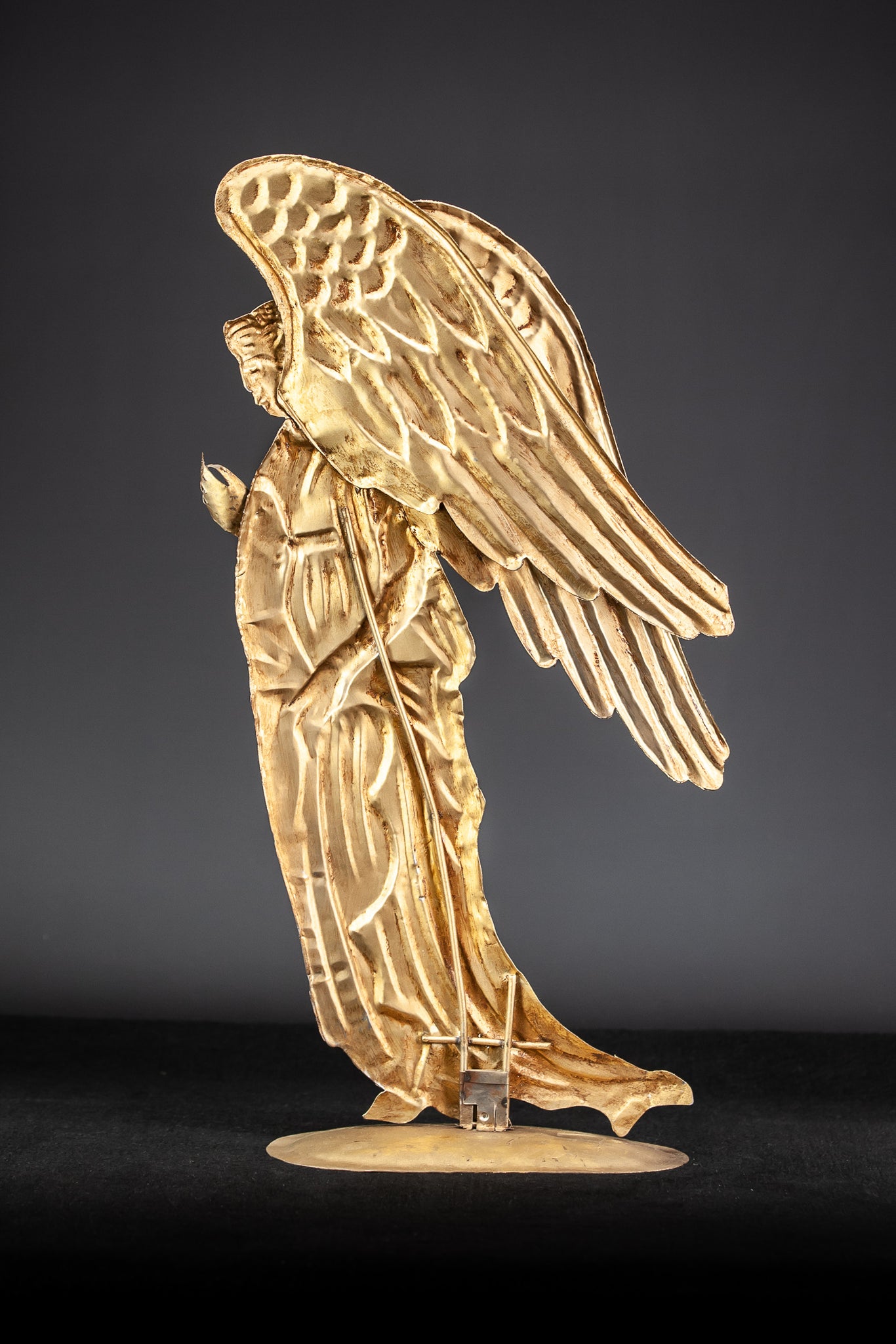 Archangel Gabriel Brass French Repousse Statue 22.2"