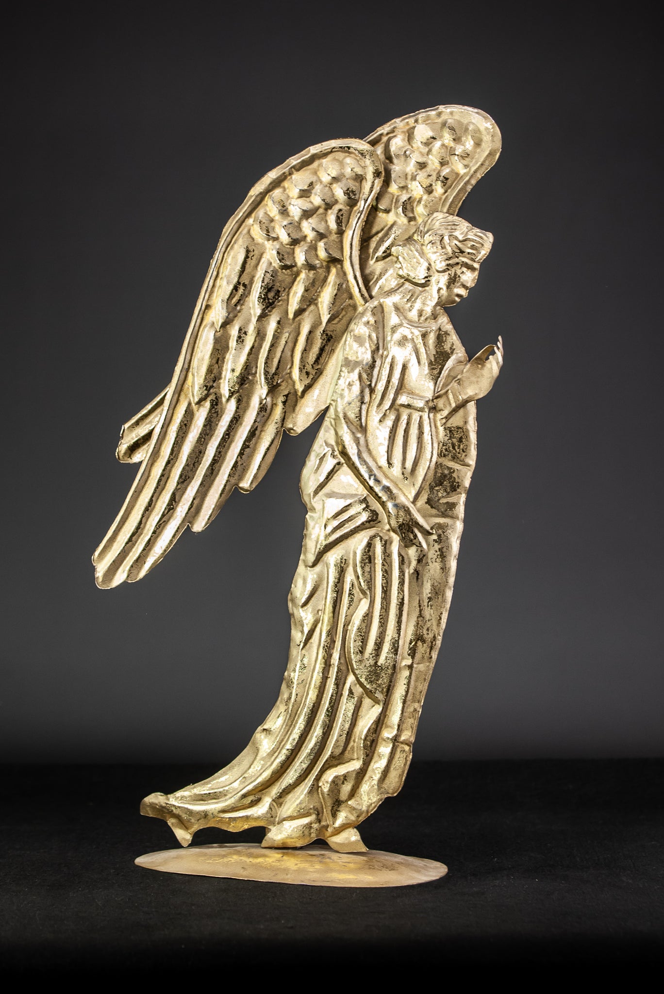 Archangel Gabriel Brass French Repousse Statue 22.2"