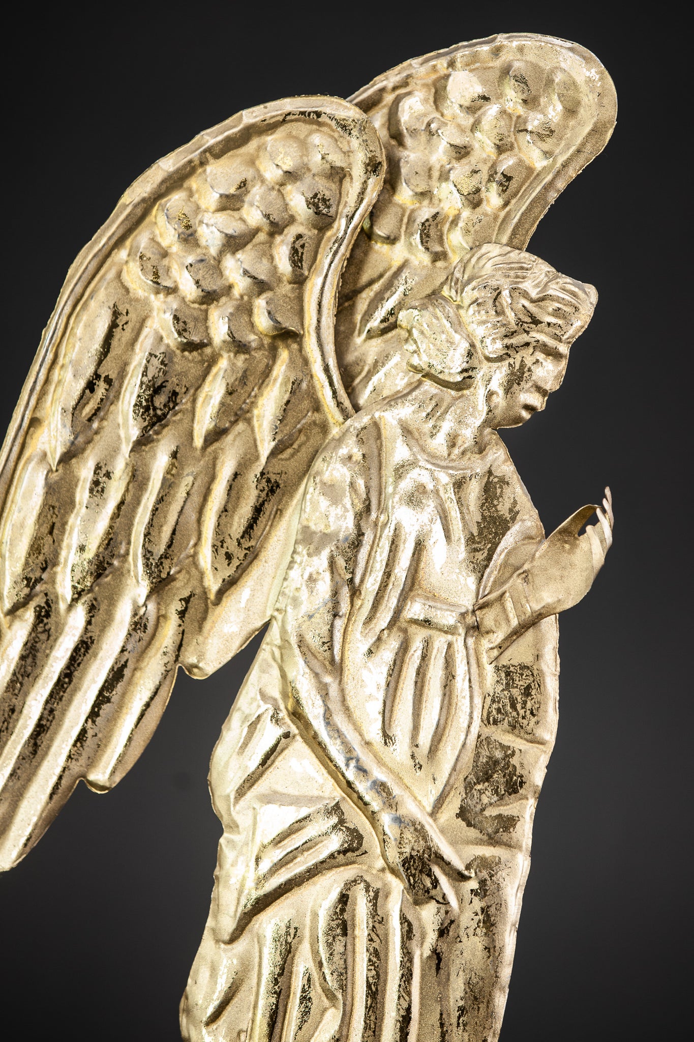 Archangel Gabriel Brass French Repousse Statue 22.2"