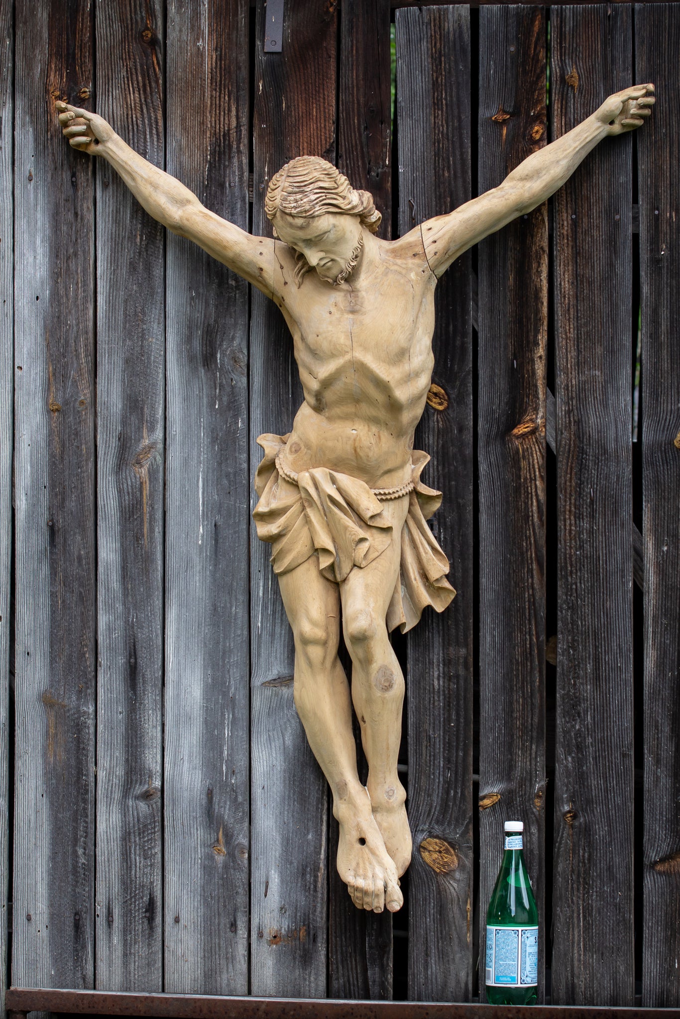 Corpus Christi Sculpture | Antique 1700s Carved Jesus 53.5"