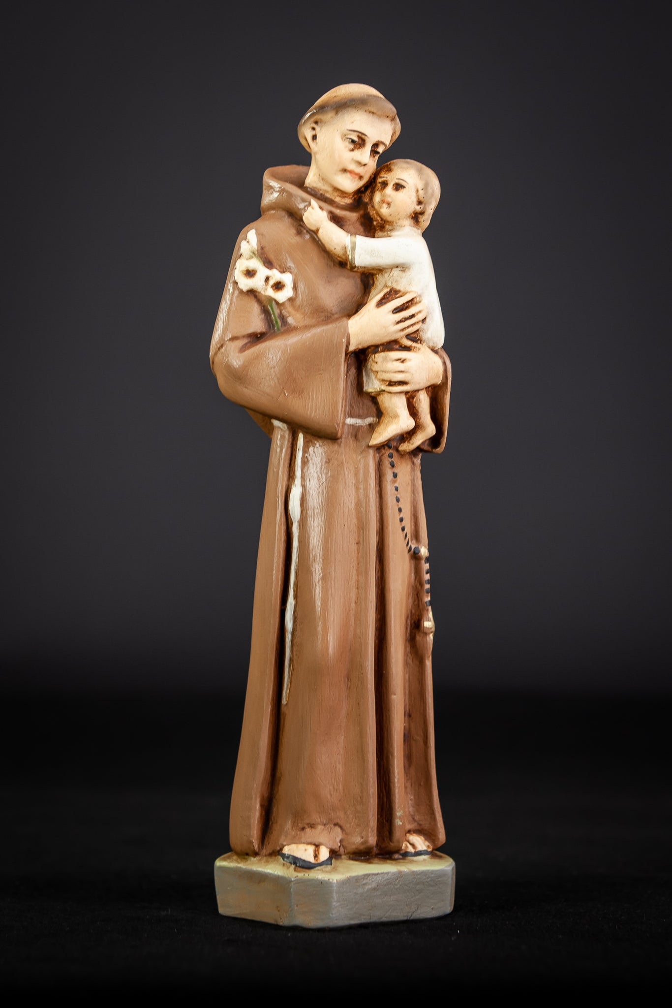 St Anthony Statue | Antique Saint Plaster | 10.8"