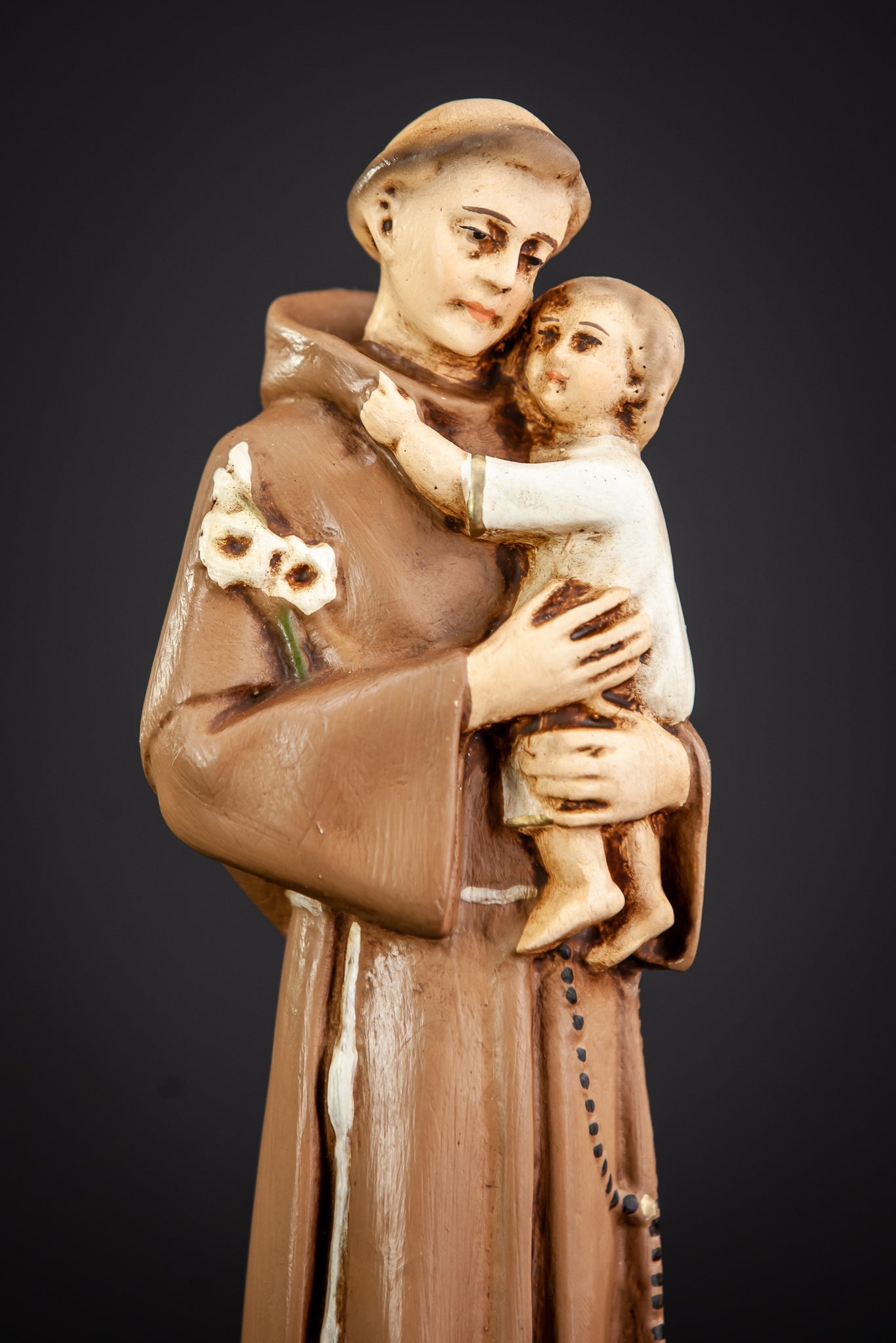 St Anthony Statue | Antique Saint Plaster | 10.8"