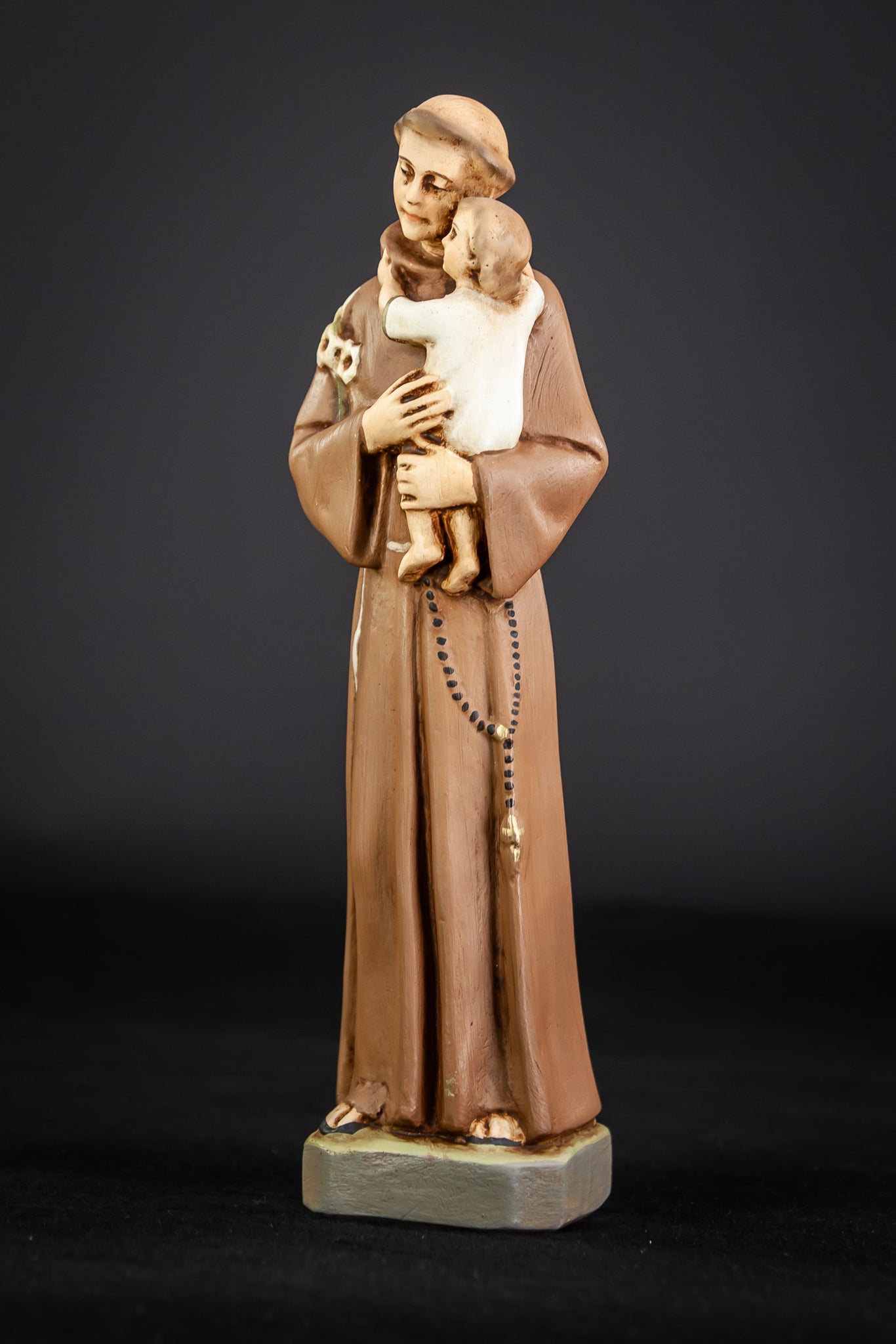 St Anthony Statue | Antique Saint Plaster | 10.8"