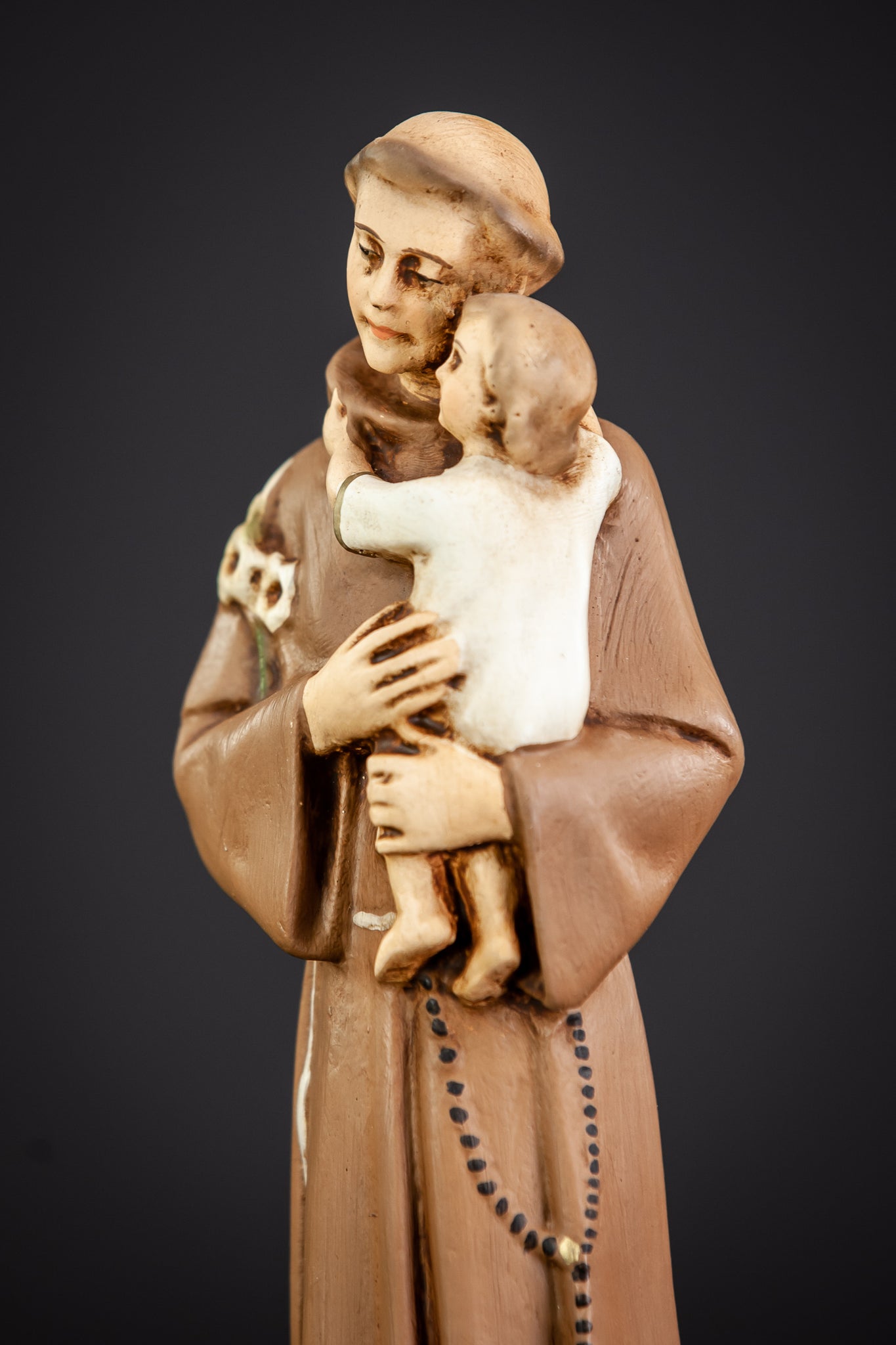 St Anthony Statue | Antique Saint Plaster | 10.8"