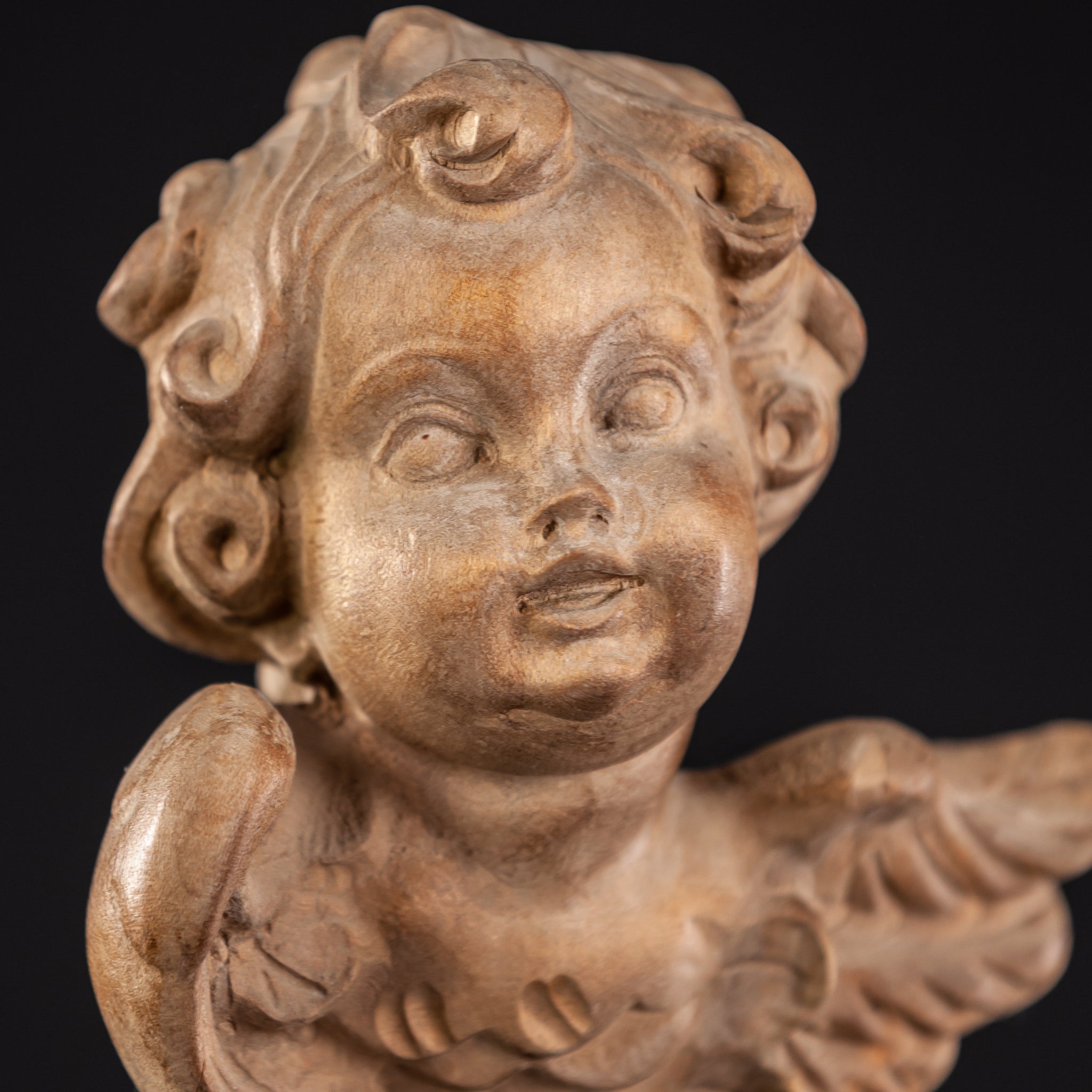 Angel Sculpture |  Wooden Vintage Archangel Figure