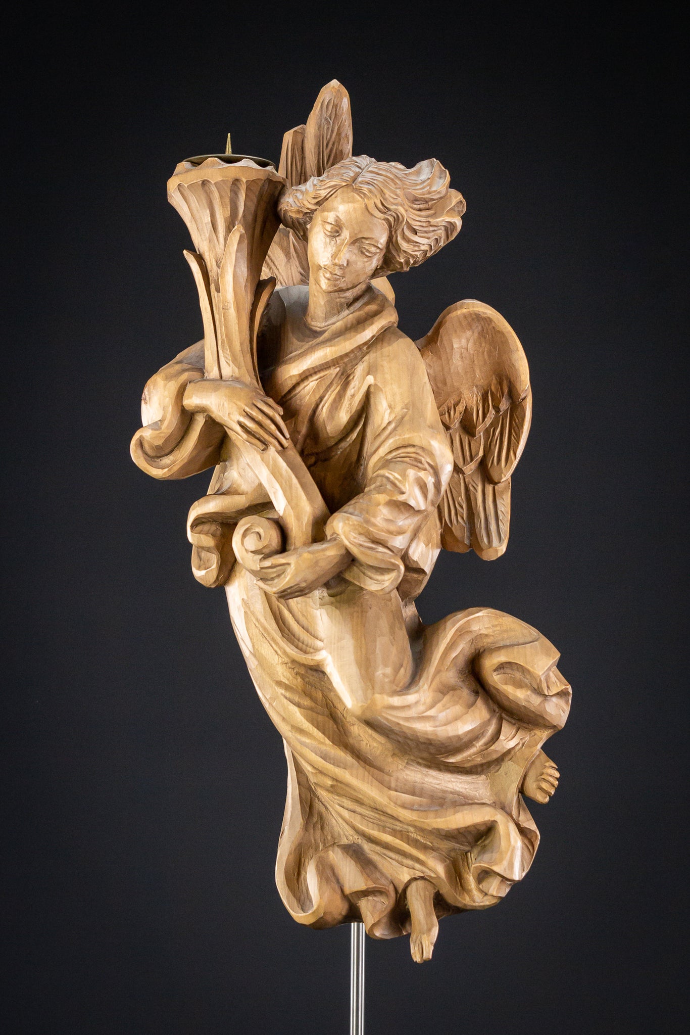 Angel Sculpture | Vintage Figure Candle Holder | 20"