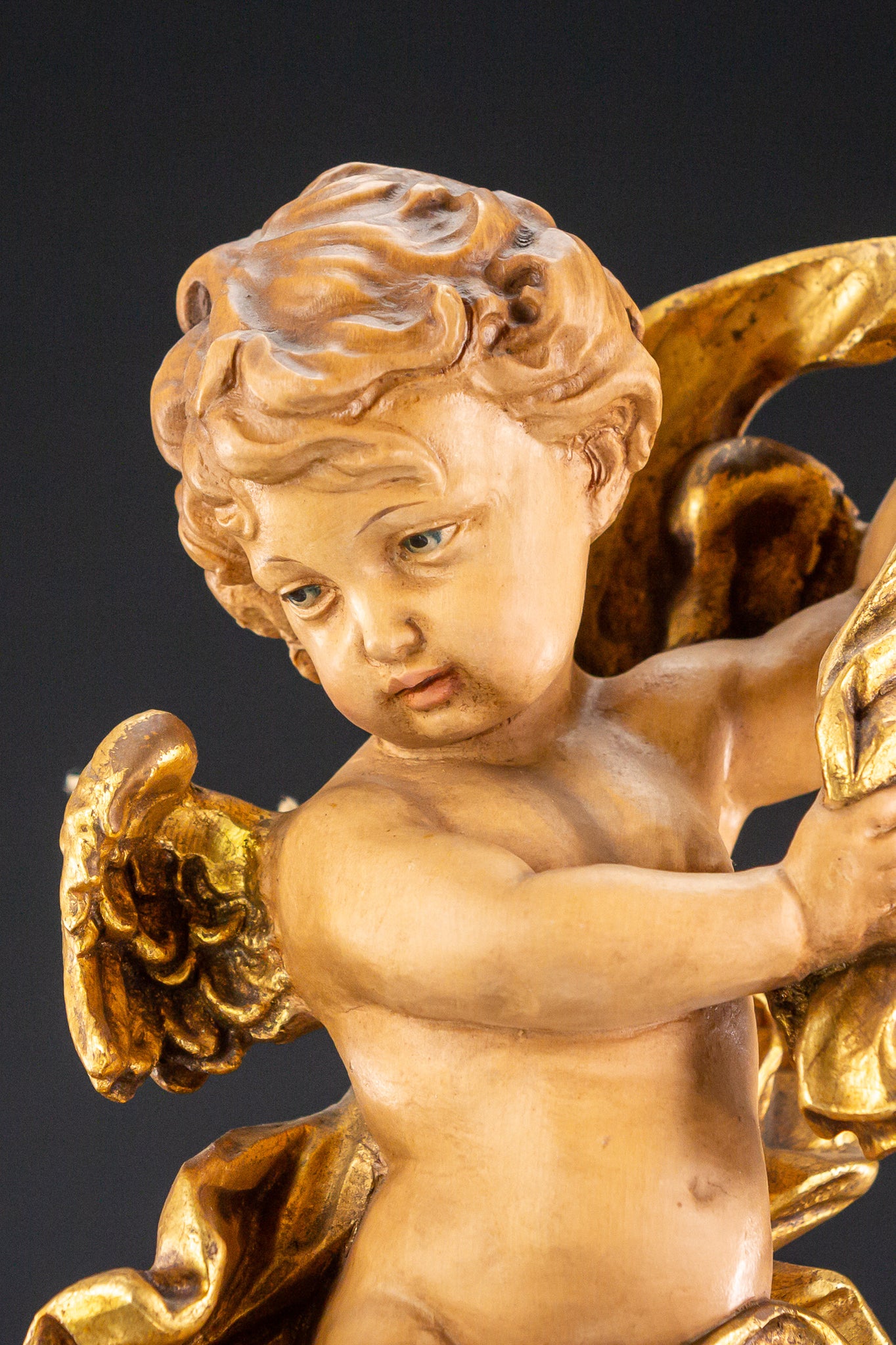 Angel Sculpture | Wood Carving Statue 10.2"