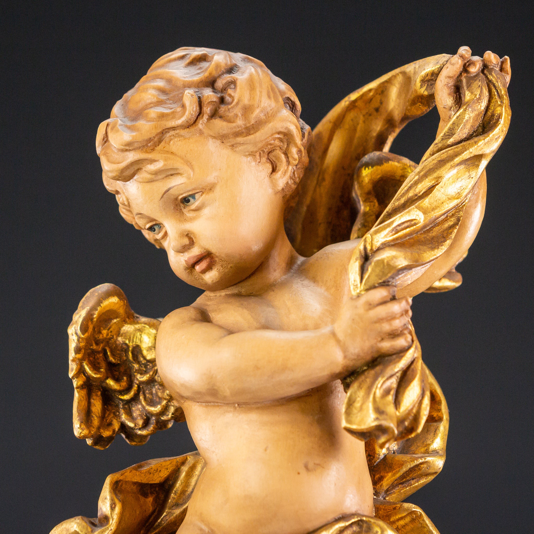 Angel Sculpture | Wood Carving Statue 10.2"