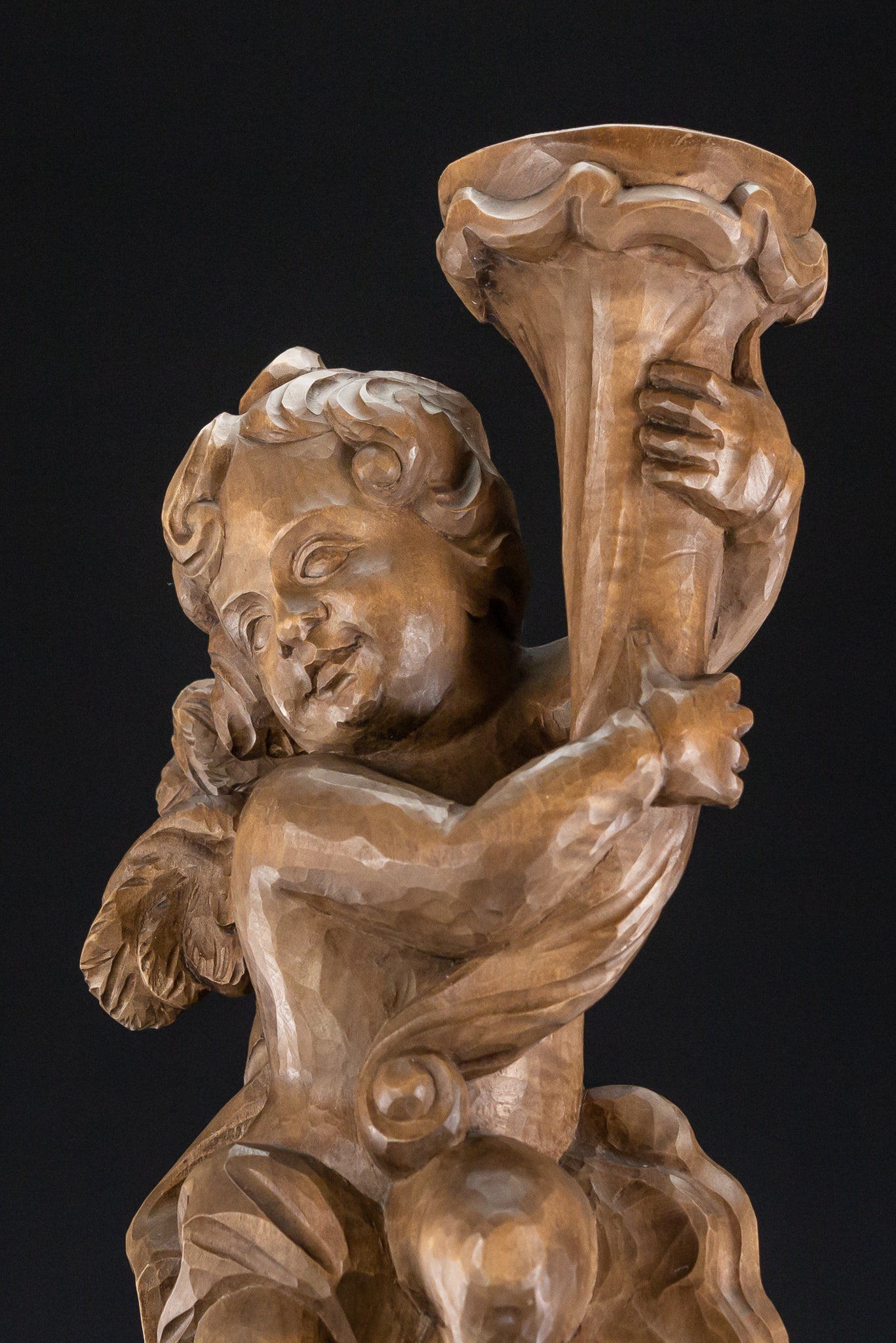 Angel Sculpture | Vintage Figure Candle Holder | 16.5"