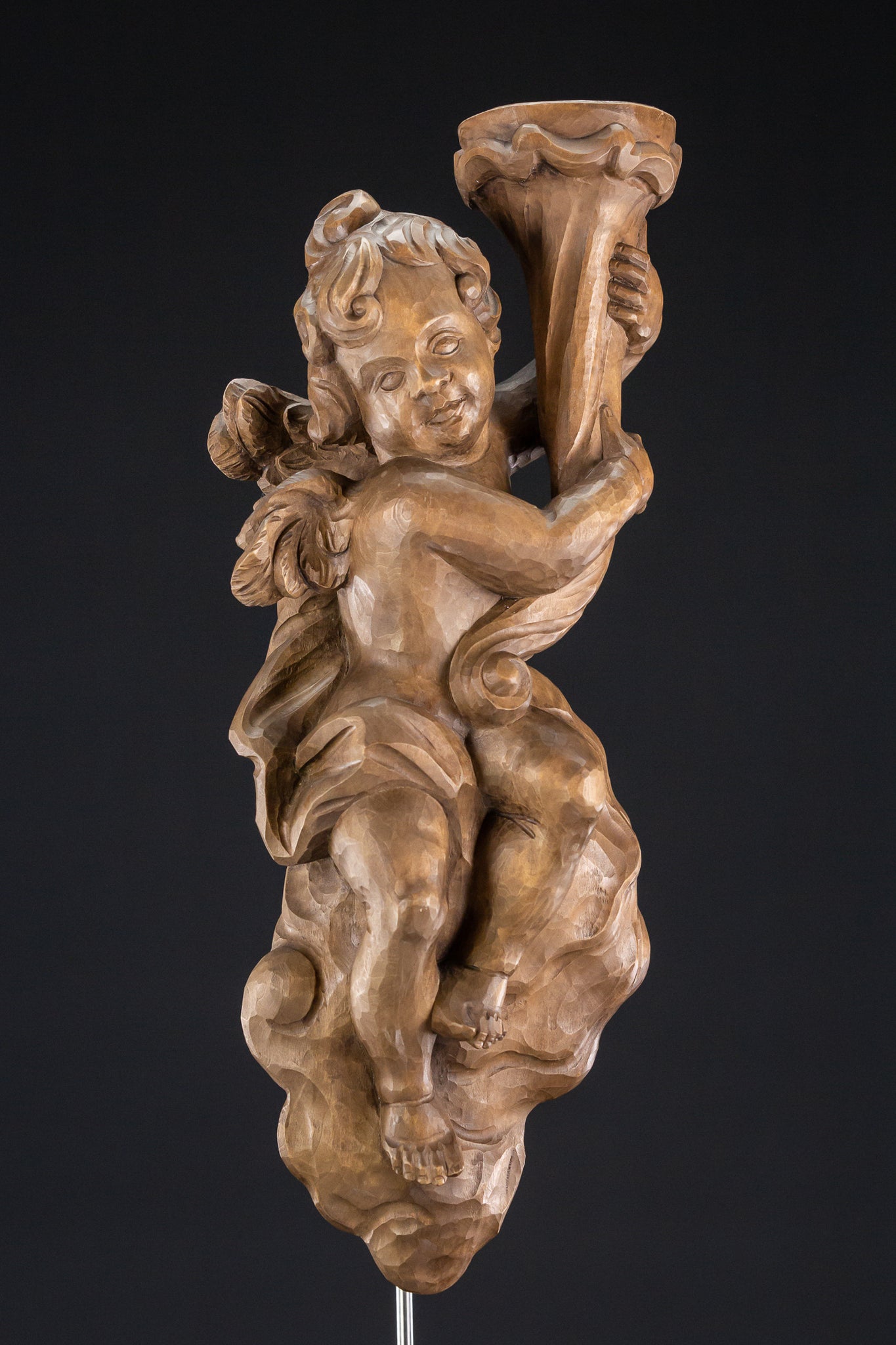 Angel Sculpture | Vintage Figure Candle Holder | 16.5"