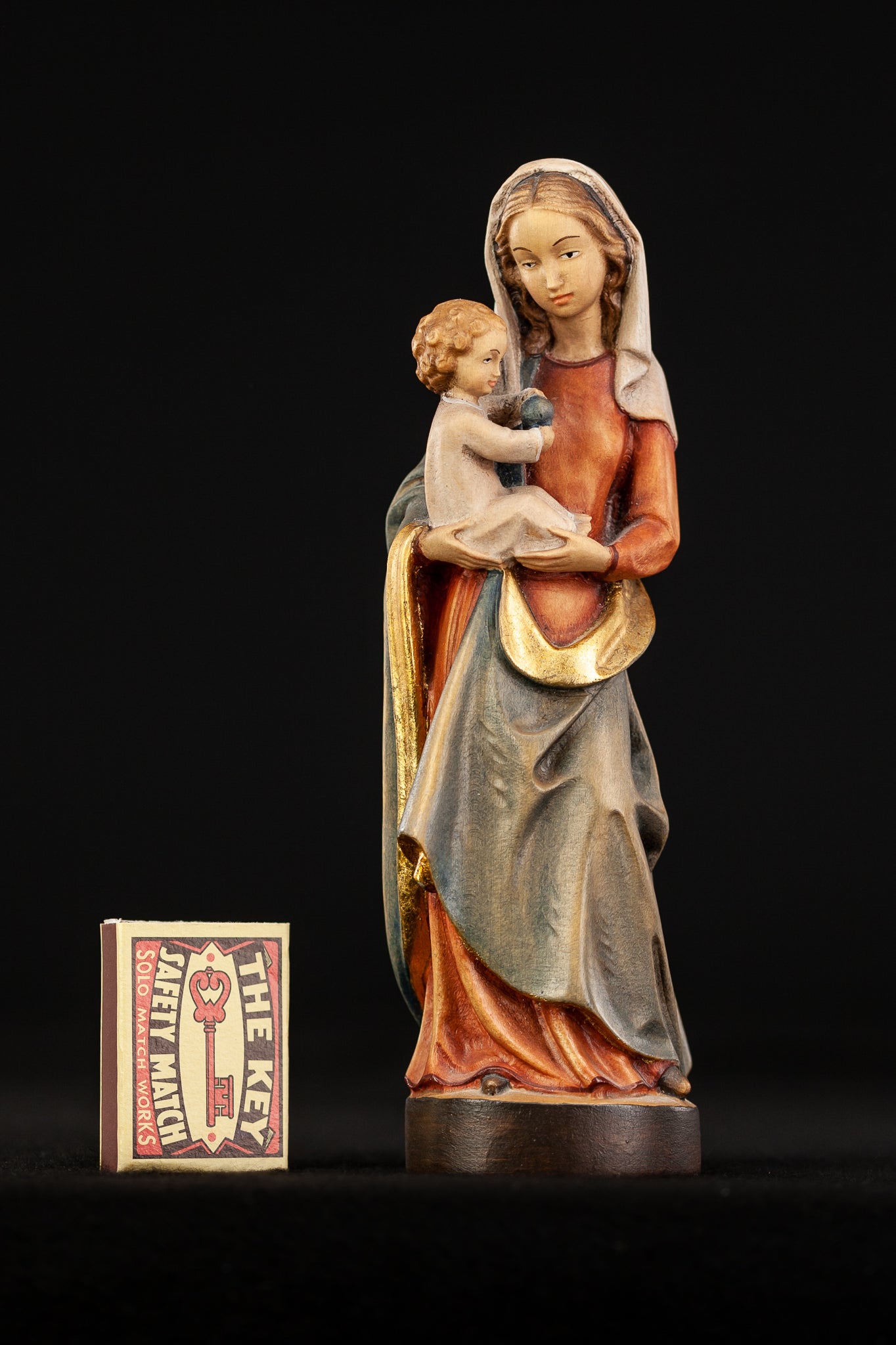 Virgin Mary Child Jesus Wooden Sculpture